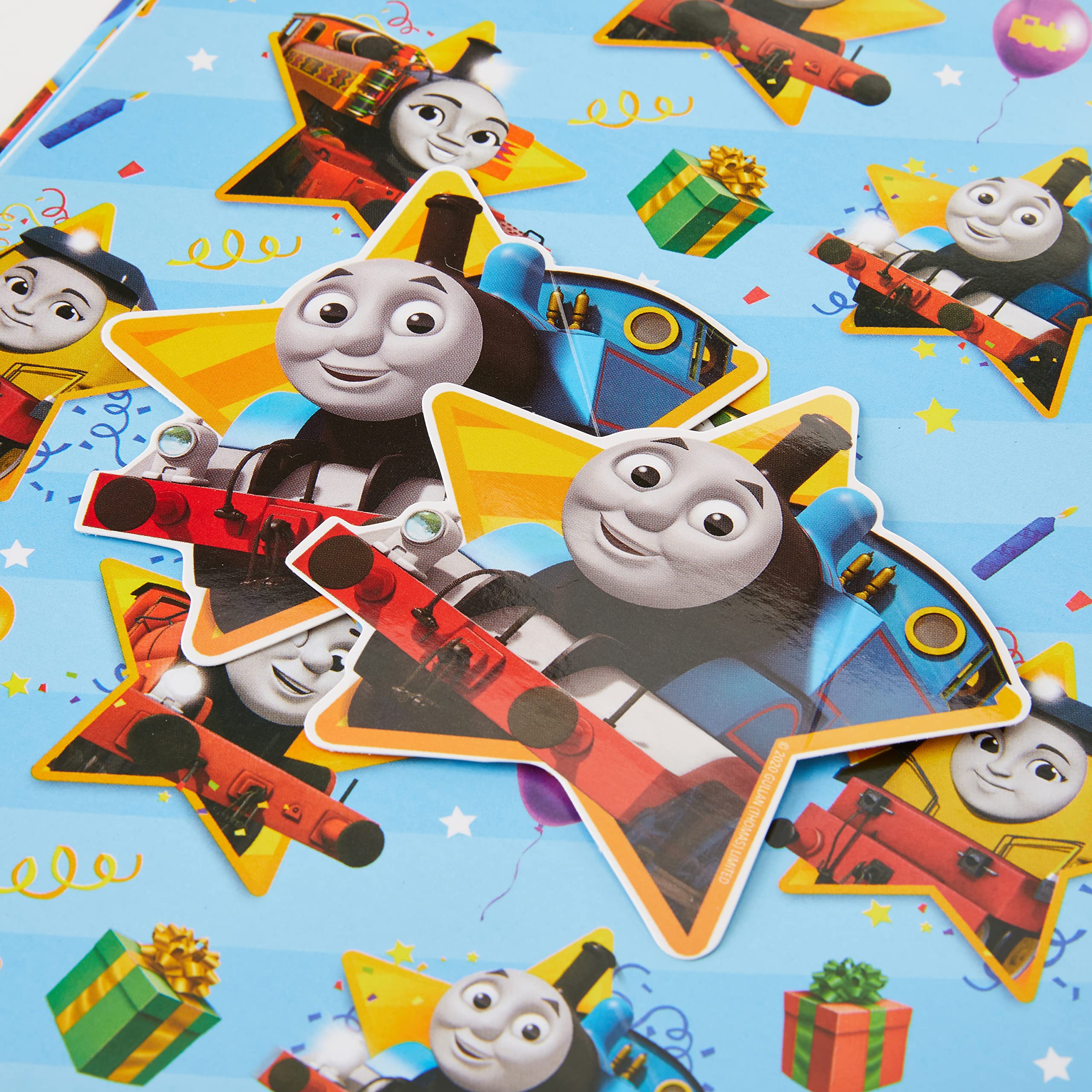 Danilo Promotions LTD Thomas & Friends Gift Wrapping Paper - 2 Sheets & 2 Tags | Birthday Theme 2
