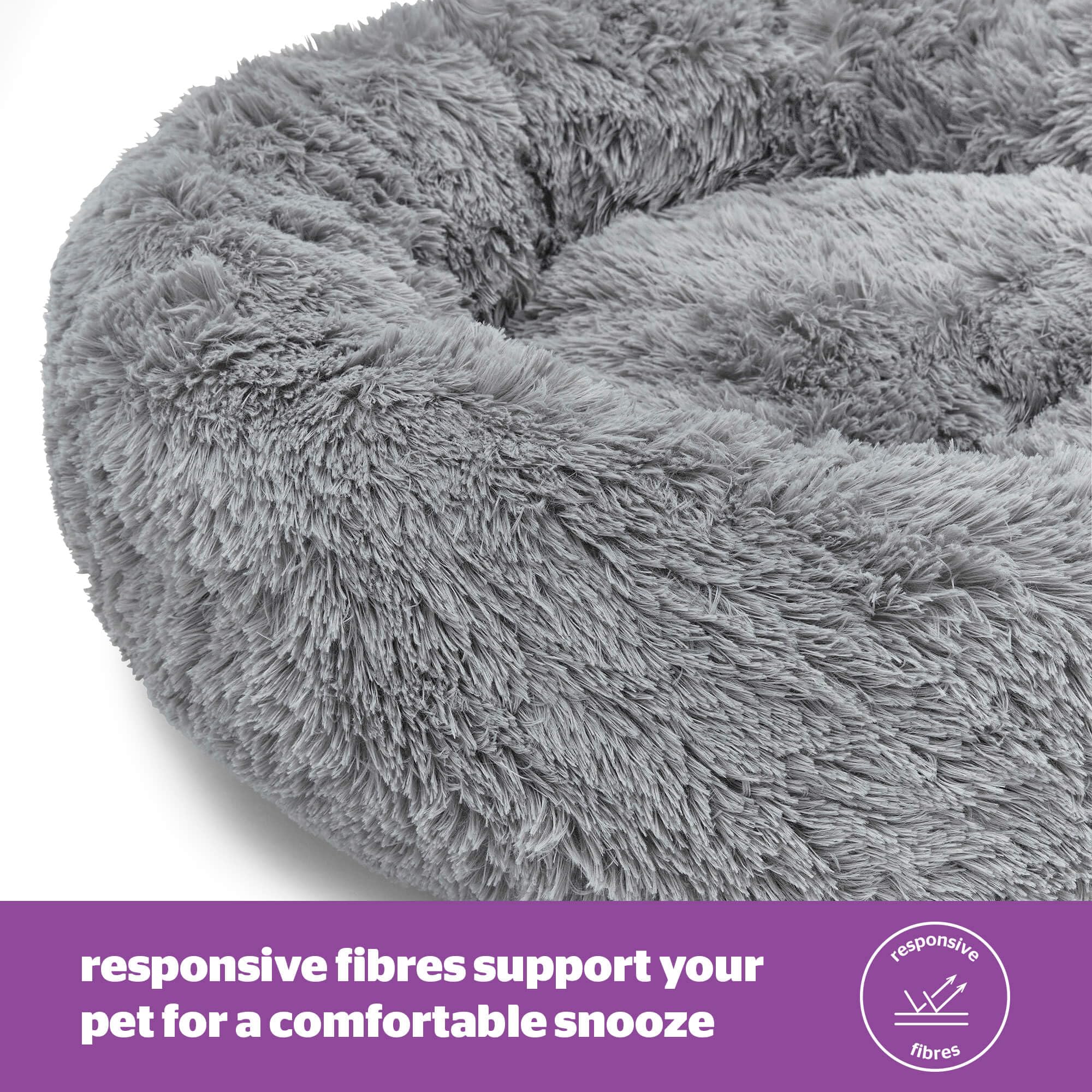 Silentnight Donut Calming Dog Bed - Grey, 70 x 20 cm | Anxiety Relief | Machine Washable 5
