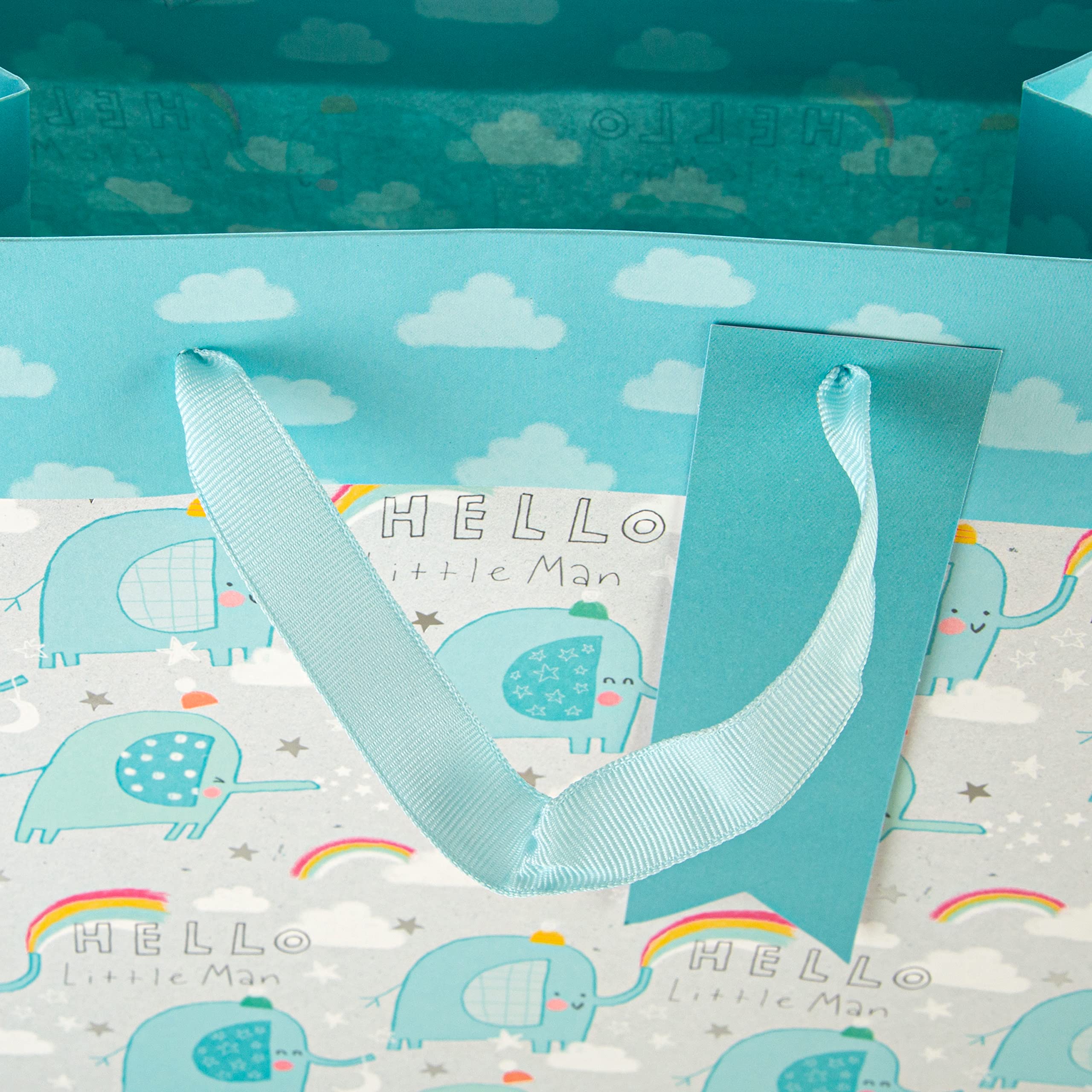 Hallmark Large Gift Bag - New Baby Boy Elephant Design | H 33 cm x W 26.5 cm 6