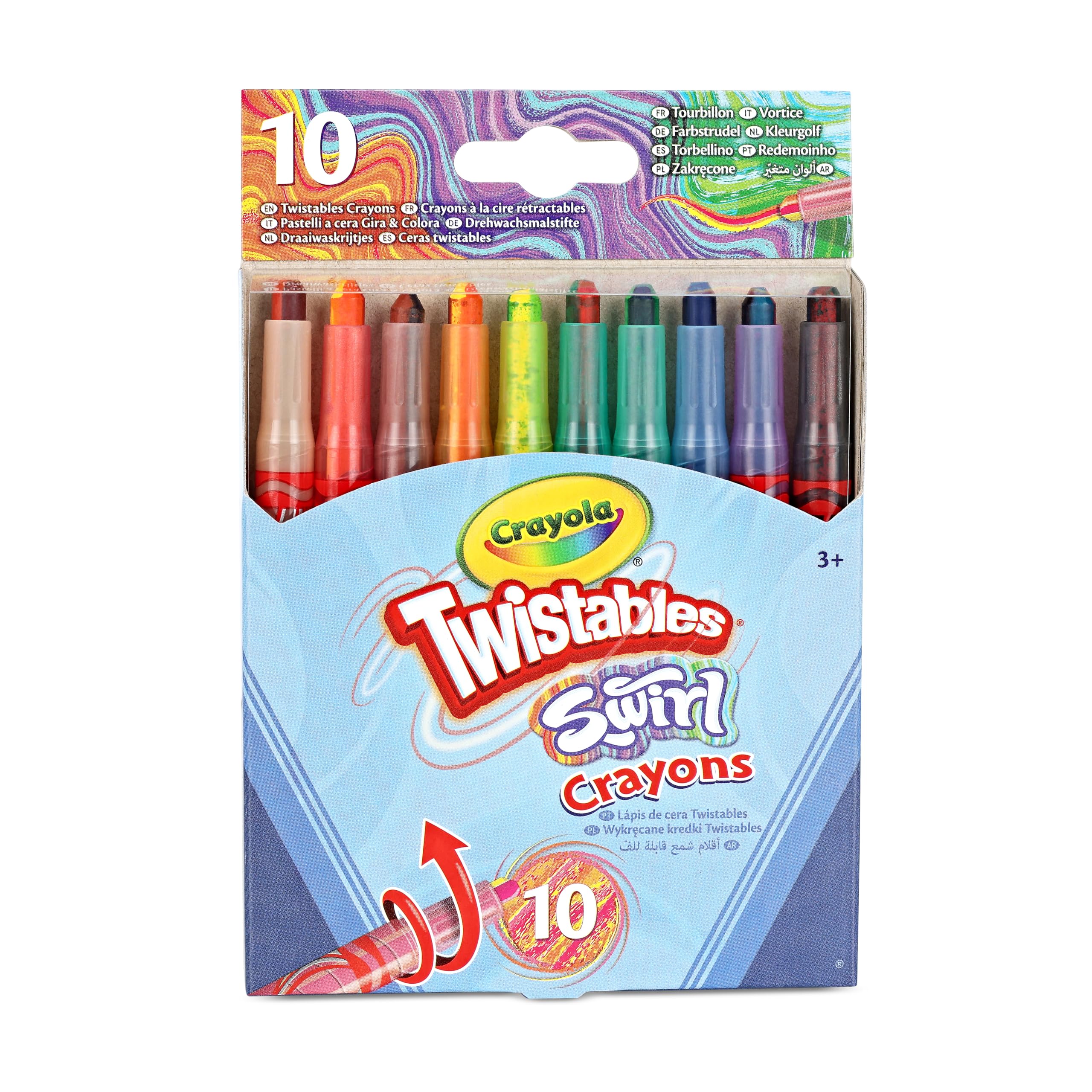 CRAYOLA Swirl Mini Twistable Crayons - Assorted Colours | 4 Colours Per Crayon | Pack of 10 | Ages 3+