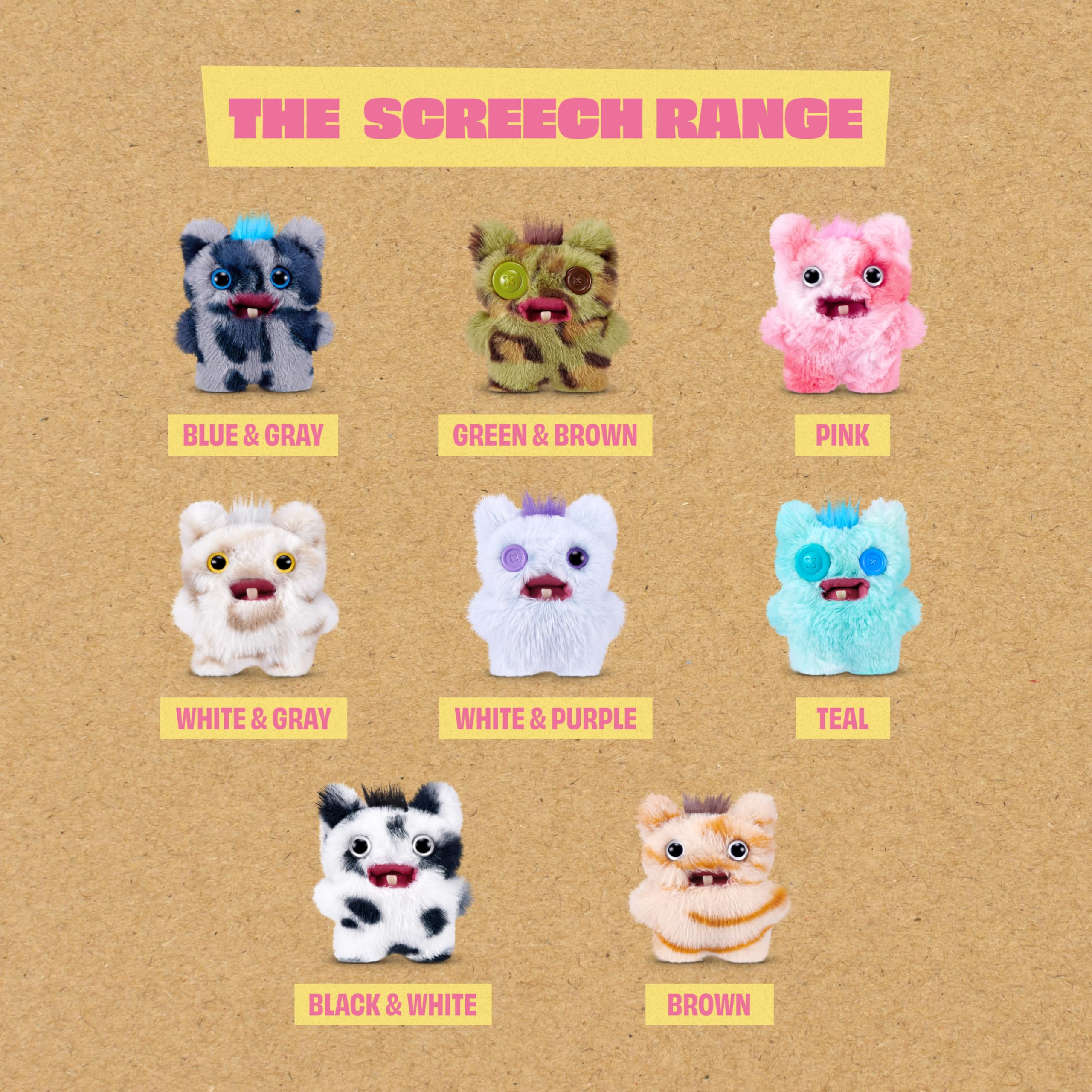 Fuggler Baby Fugg Screech Edition 3.5 Inch Plush Collectible Toy - 8 Pack | Multicolor | Polyester 7