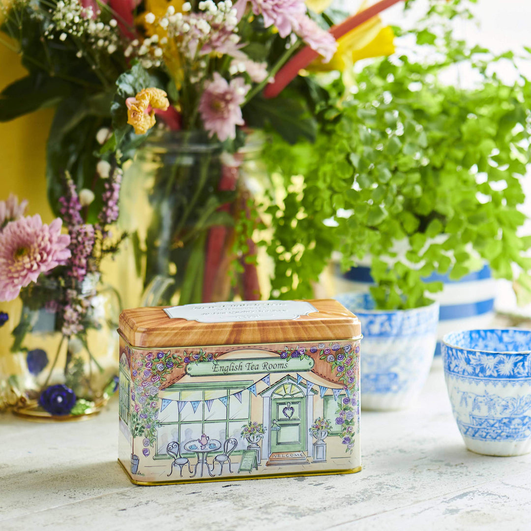New English Teas Traditional English Tea Room Caddy with 40 Afternoon Teabags