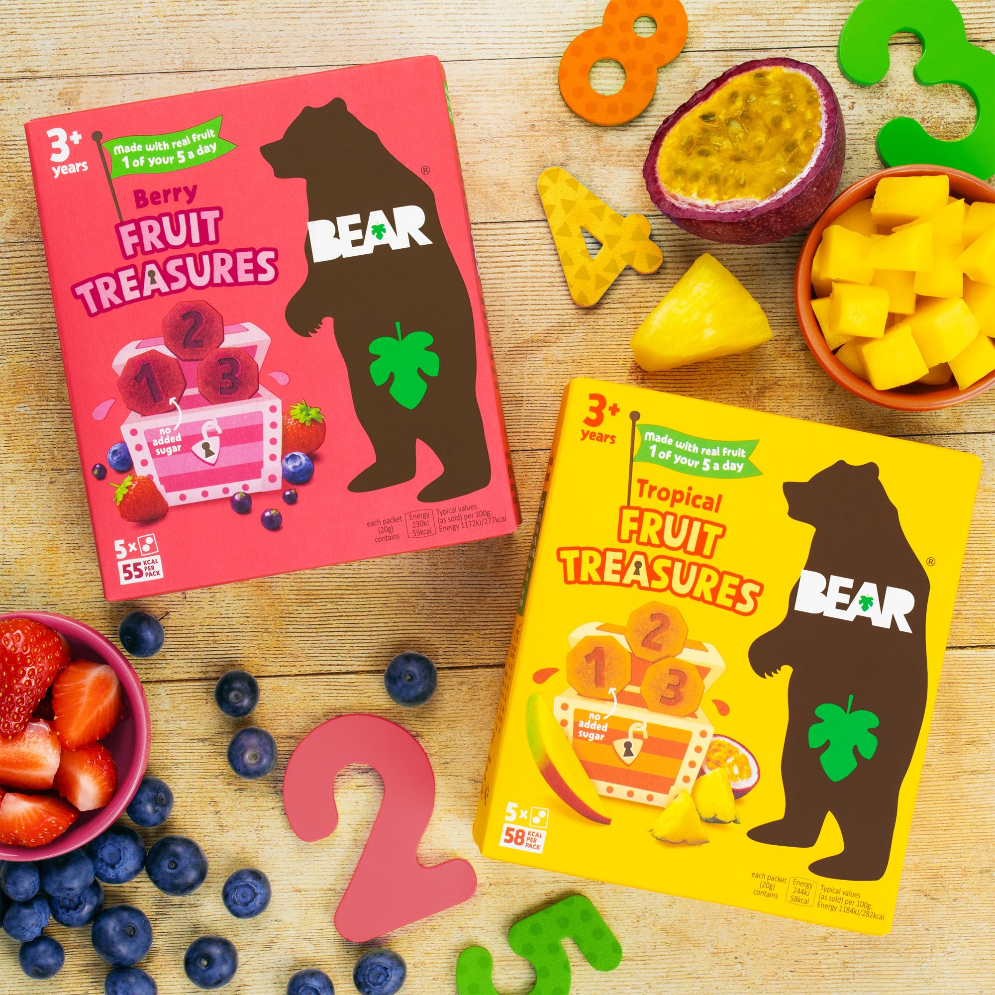 BEAR Fruit Treasures - 100% Natural Dried Fruit Snacks | Pack of 20 x 20g 4