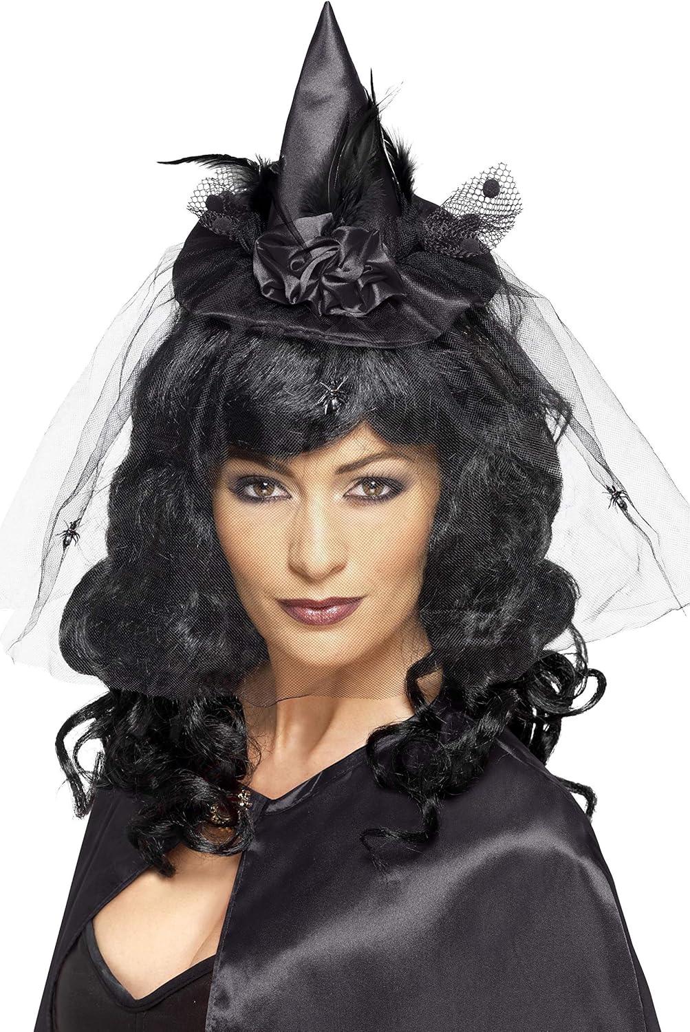Smiffys Witch Hat Mini - Black Costume Accessory on Headband 1