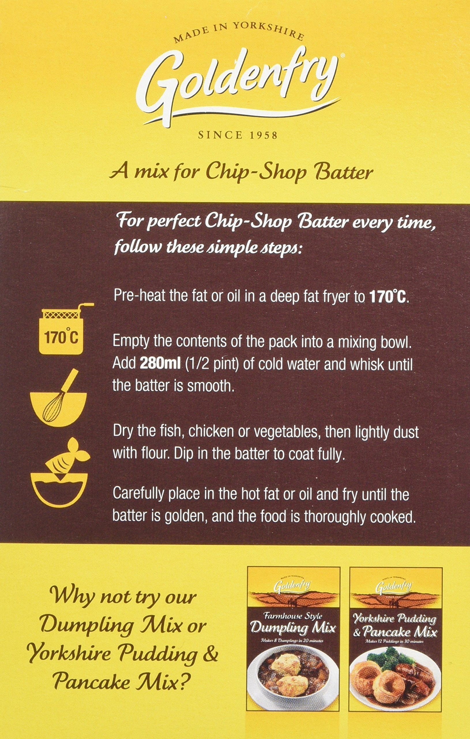 Goldenfry Original Chip-Shop Batter Mix - Light & Crispy | 170g Pack of 12 2