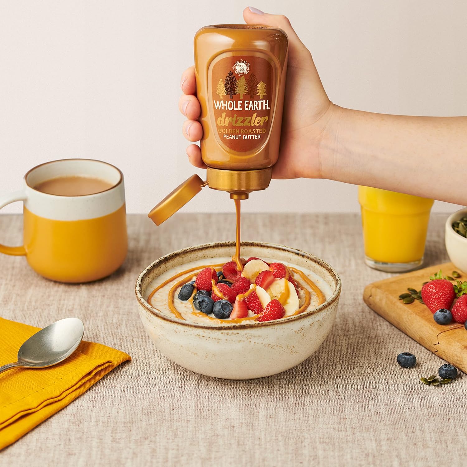 Whole Earth Drizzler Golden Roasted Super Smooth Peanut Butter - 6 x 320g Squeezy Bottles 5