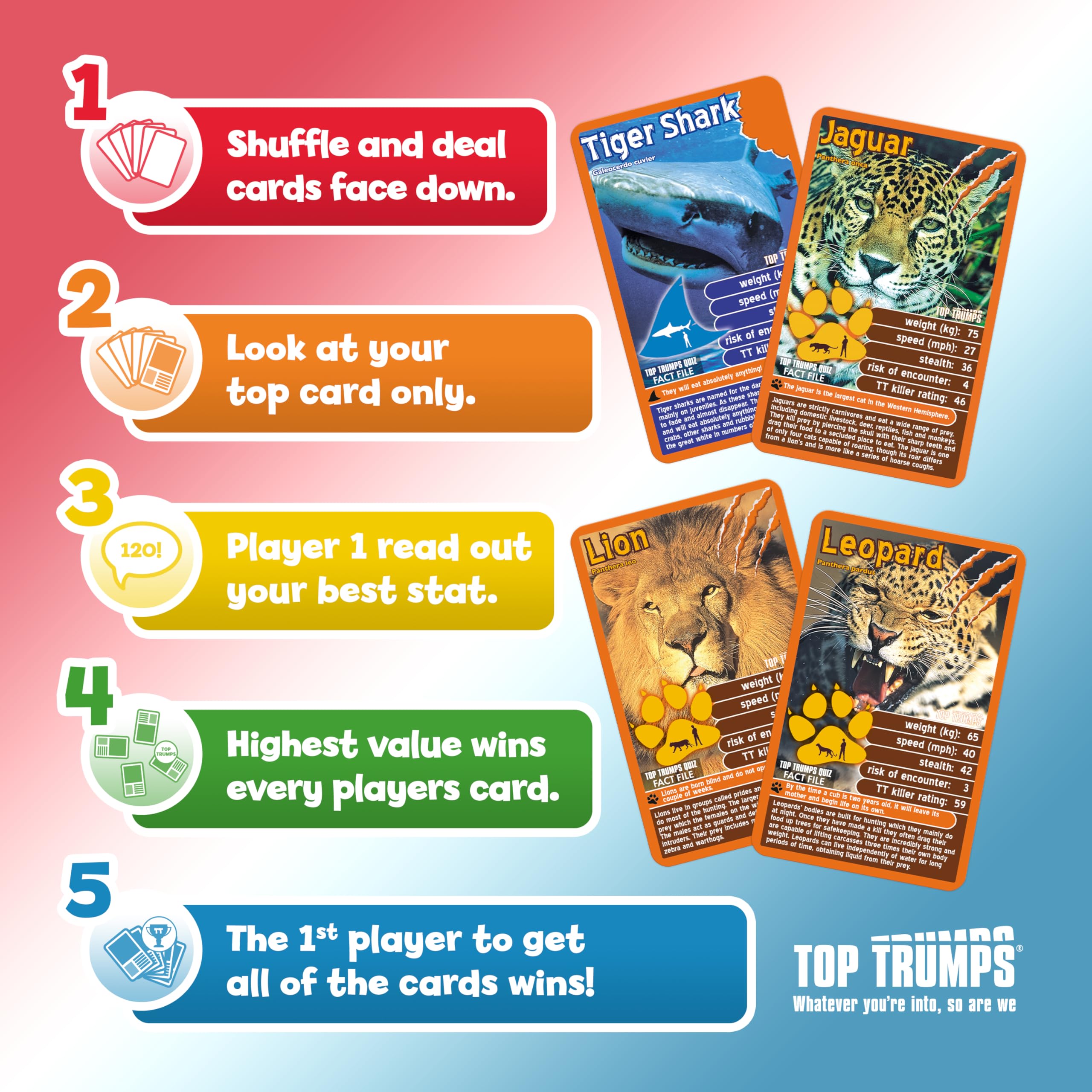 Top Trumps Deadliest Predators Card Game - Educational Wildlife Battle Game with Great White Shark, Komodo Dragon & King Cobra 9