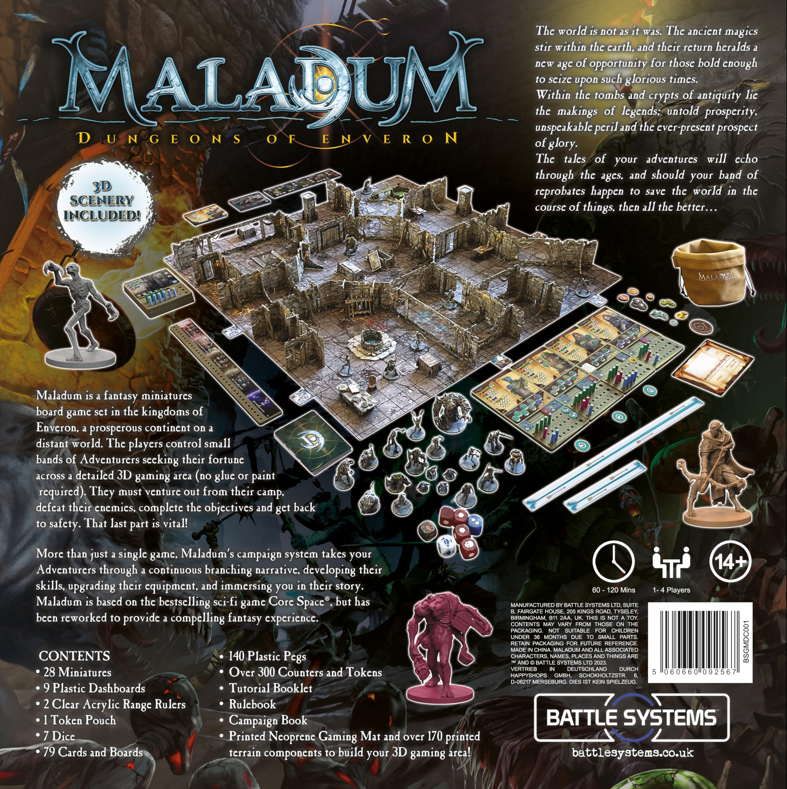 Battle Systems Maladum Dungeons of Enveron Starter Set - Fantasy Miniature Board Game 9