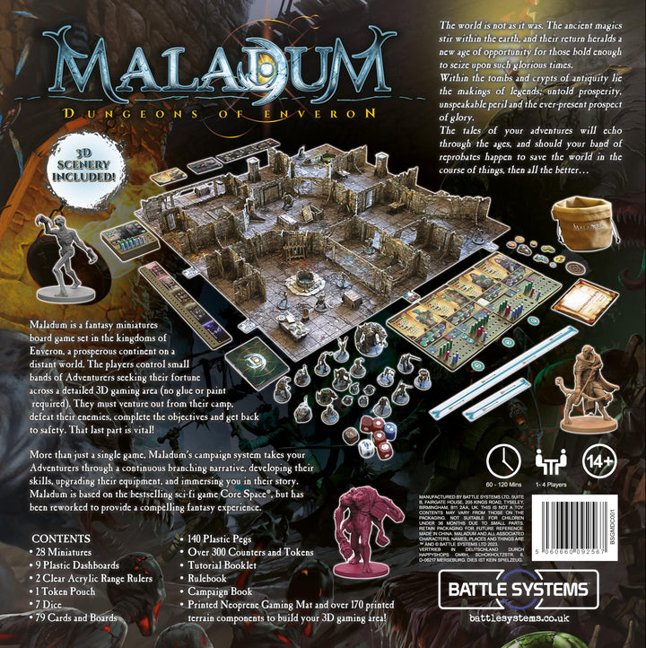 Battle Systems Maladum Dungeons of Enveron Starter Set - Fantasy Miniature Board Game