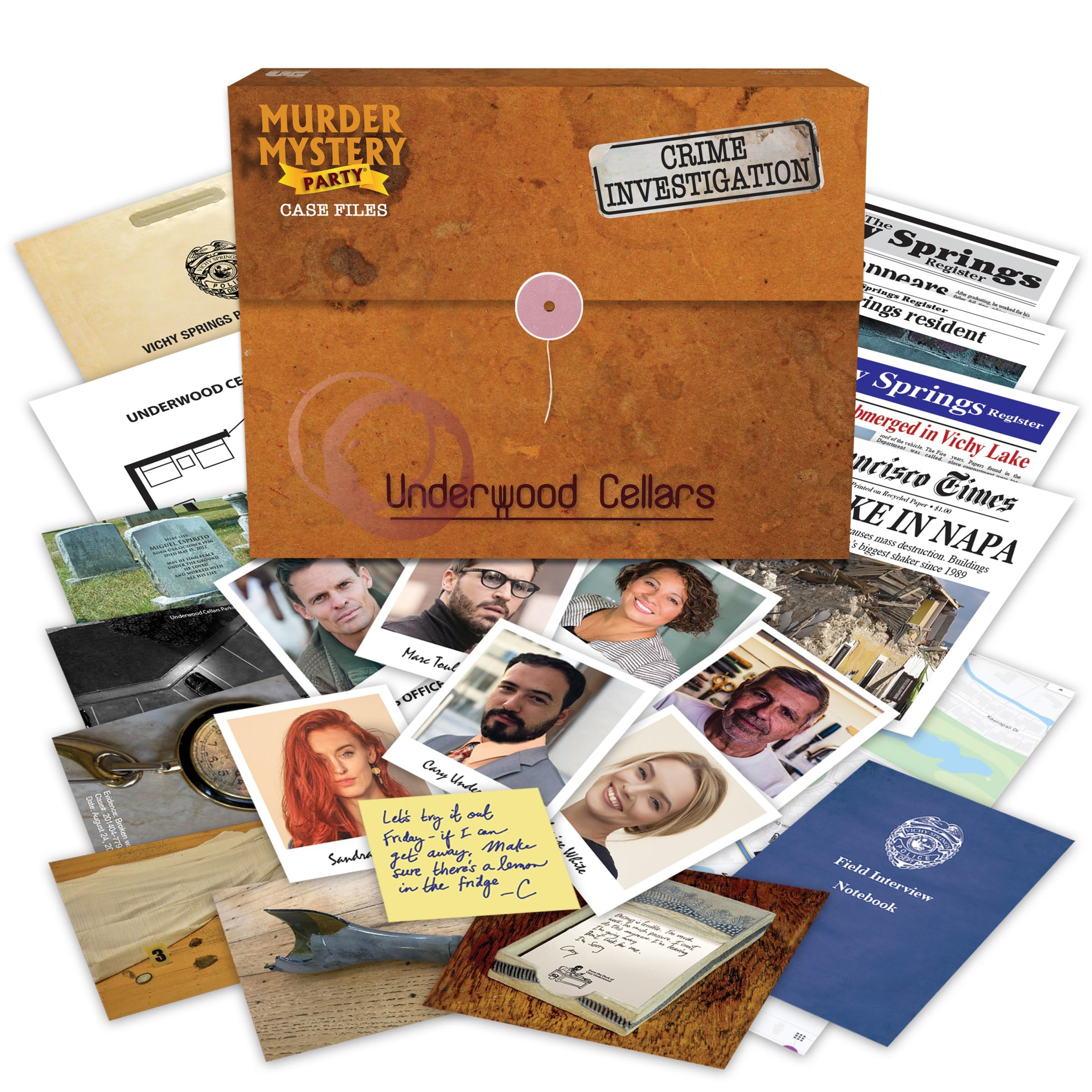 Murder Mystery Party Underwood Cellars Case Files Board Game 1