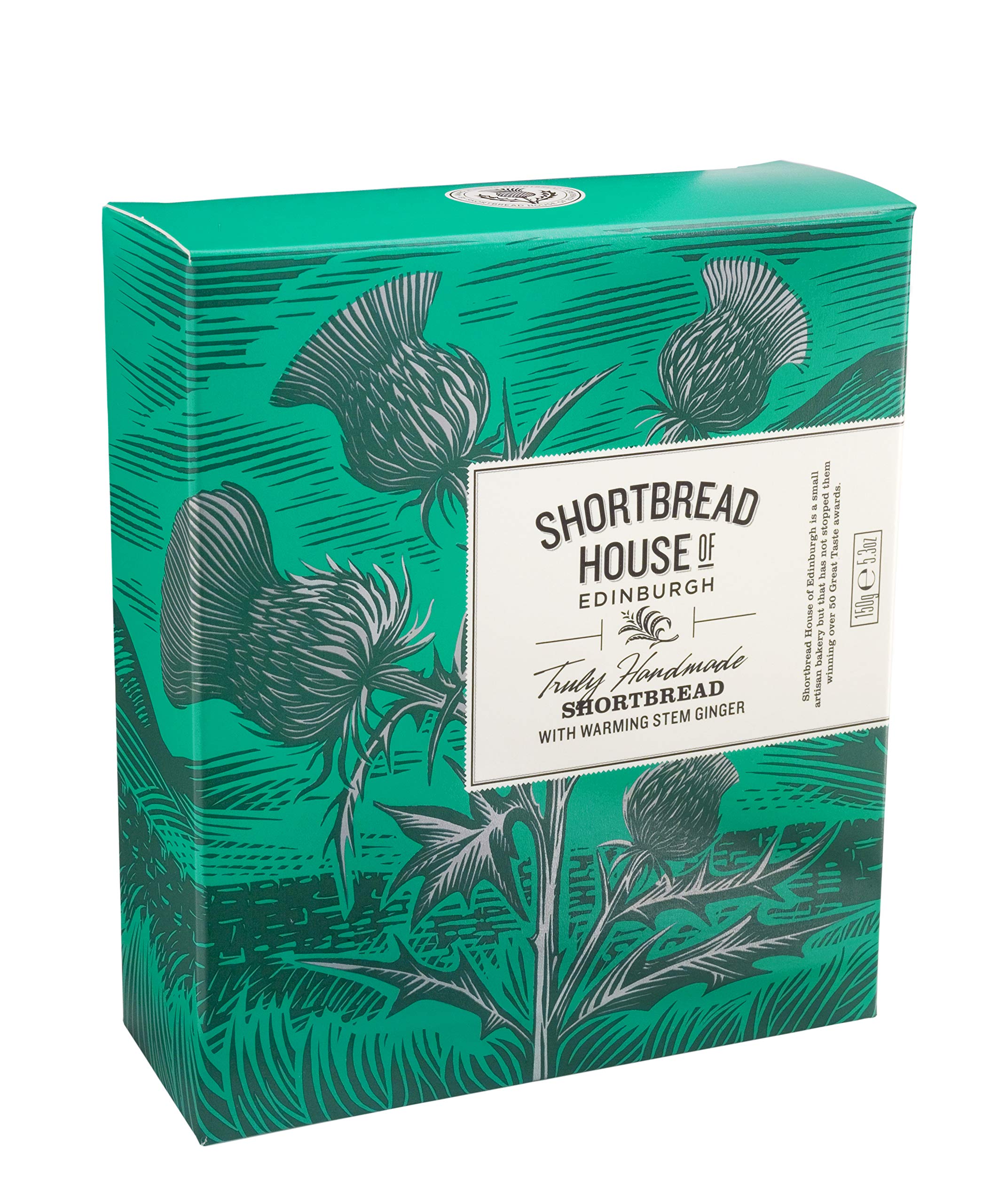Shortbread House of Edinburgh Handmade Mini Shortbread Biscuits with Warming Stem Ginger, 150g