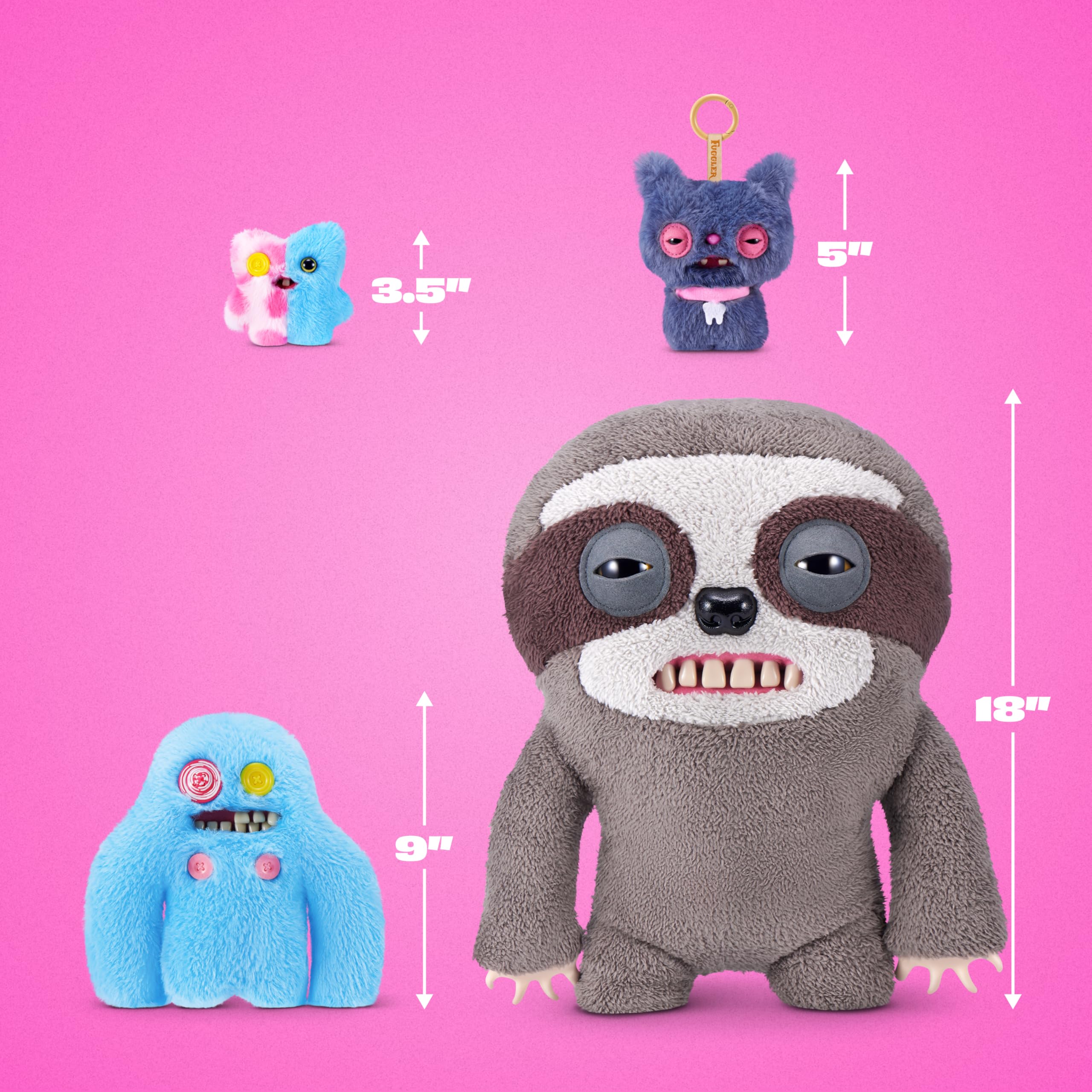 Fuggler Soft Dolls Bouquet - Sasquoosh, Stinkface, Squooshface - 2 x 9 inch, 1 x 3.5 inch Plush Set 7