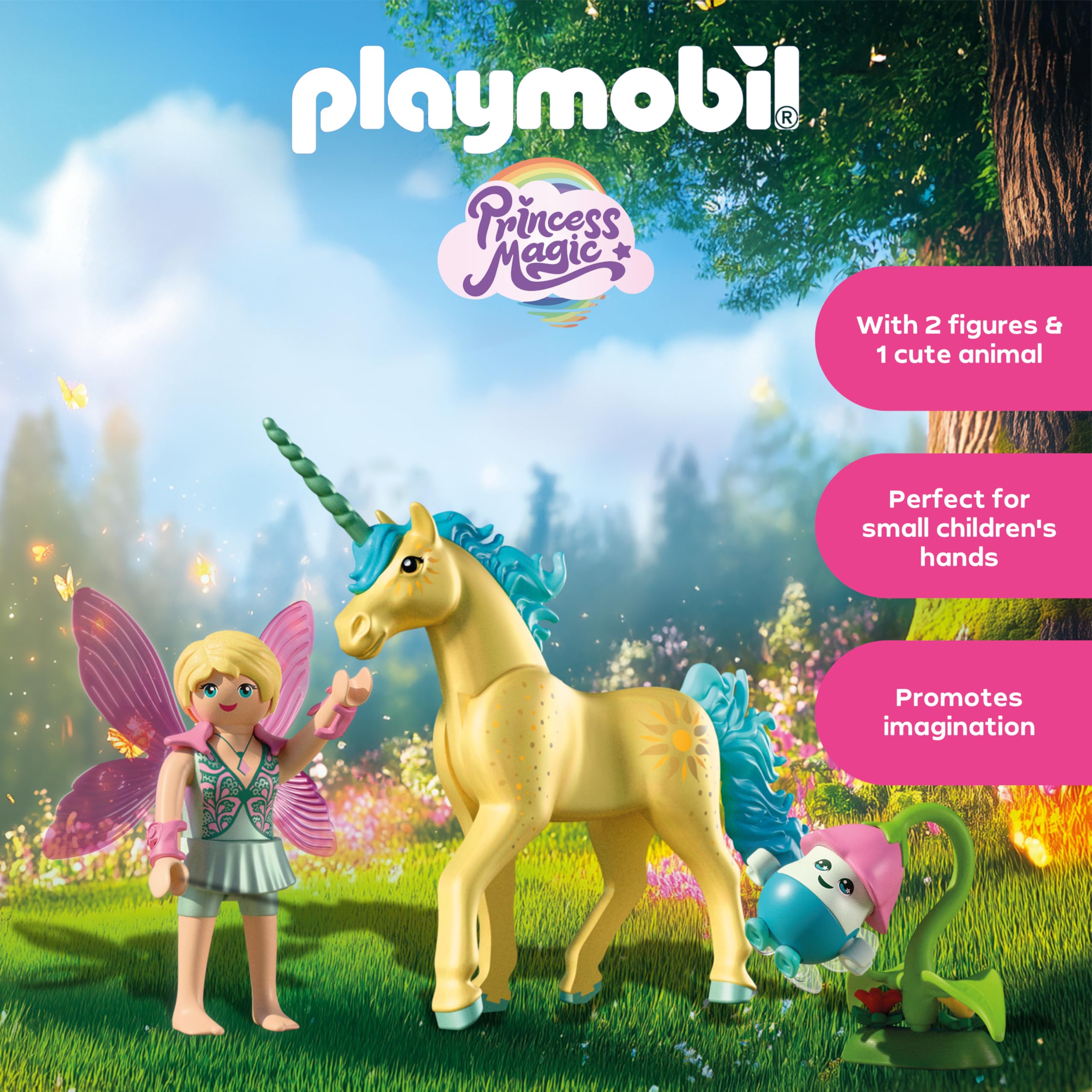 Playmobil Magic Unicorns Collectible Unicorn Sunshine Blossom with Fairy - 4+ Years 4