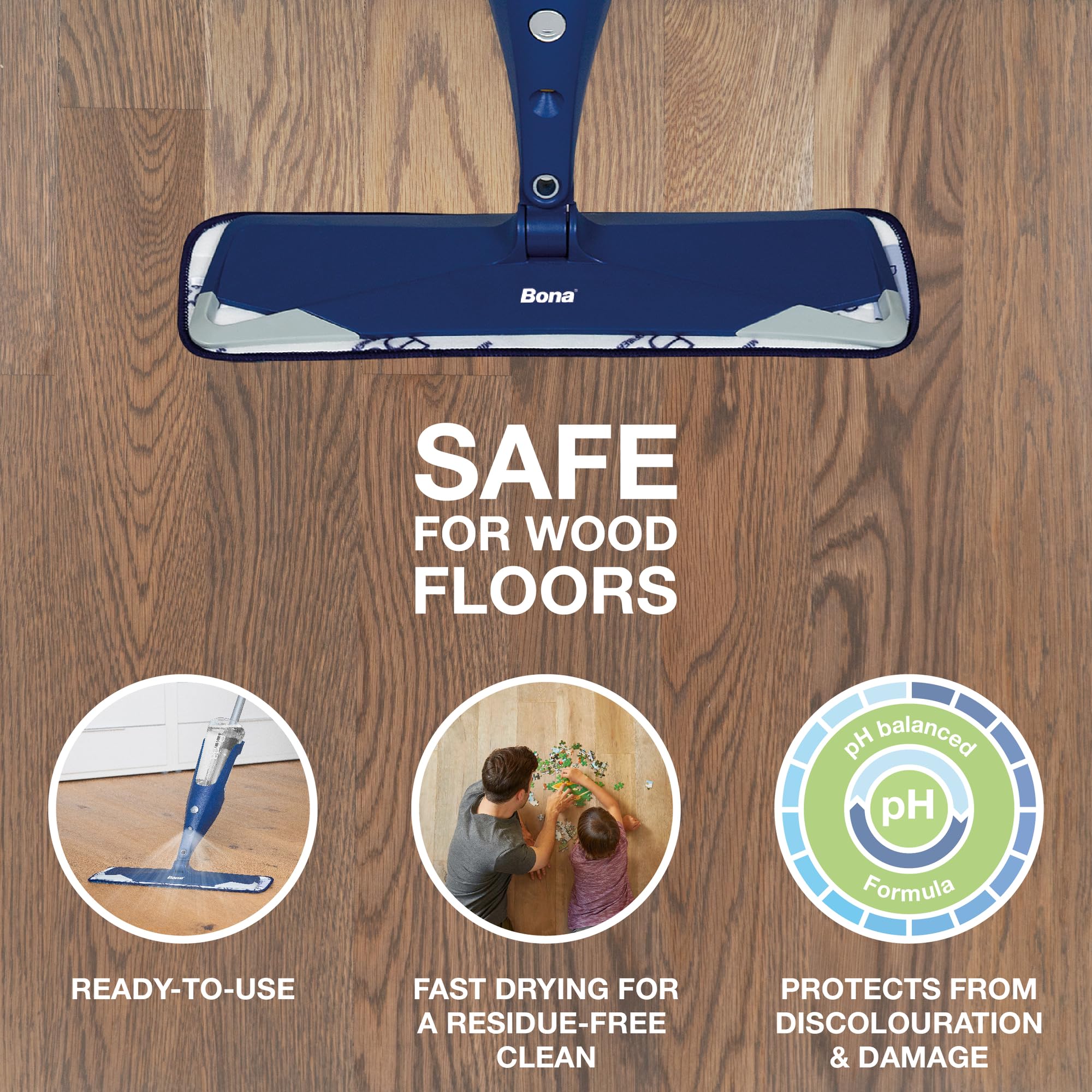 Bona OxyPower Wood Floor Deep Cleaner Cartridge for Spray Mops | 850ml | Streak Free 4