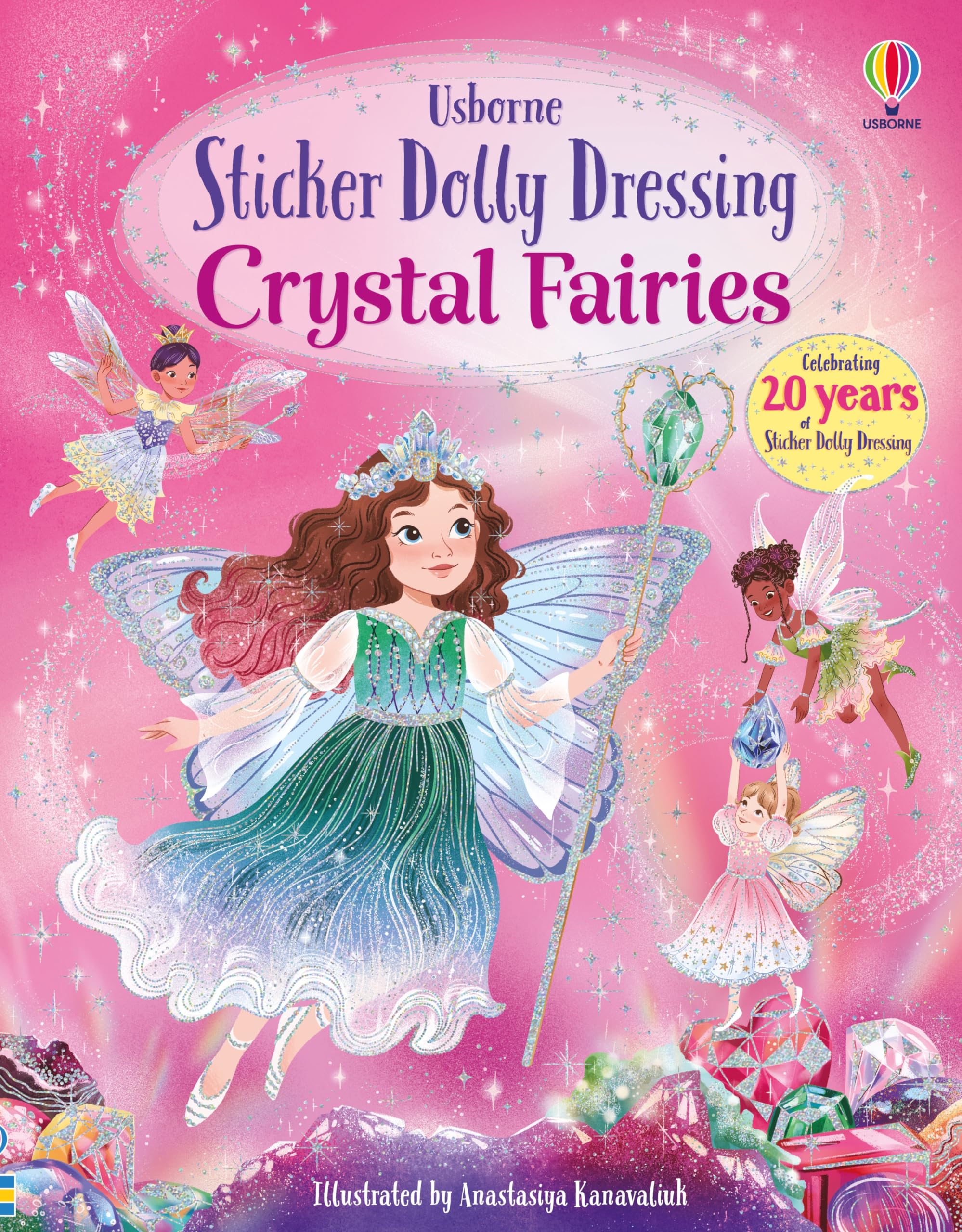 Usborne Sticker Dolly Dressing Crystal Fairies - Ages 5-8 | Paperback | 44 Pages 1