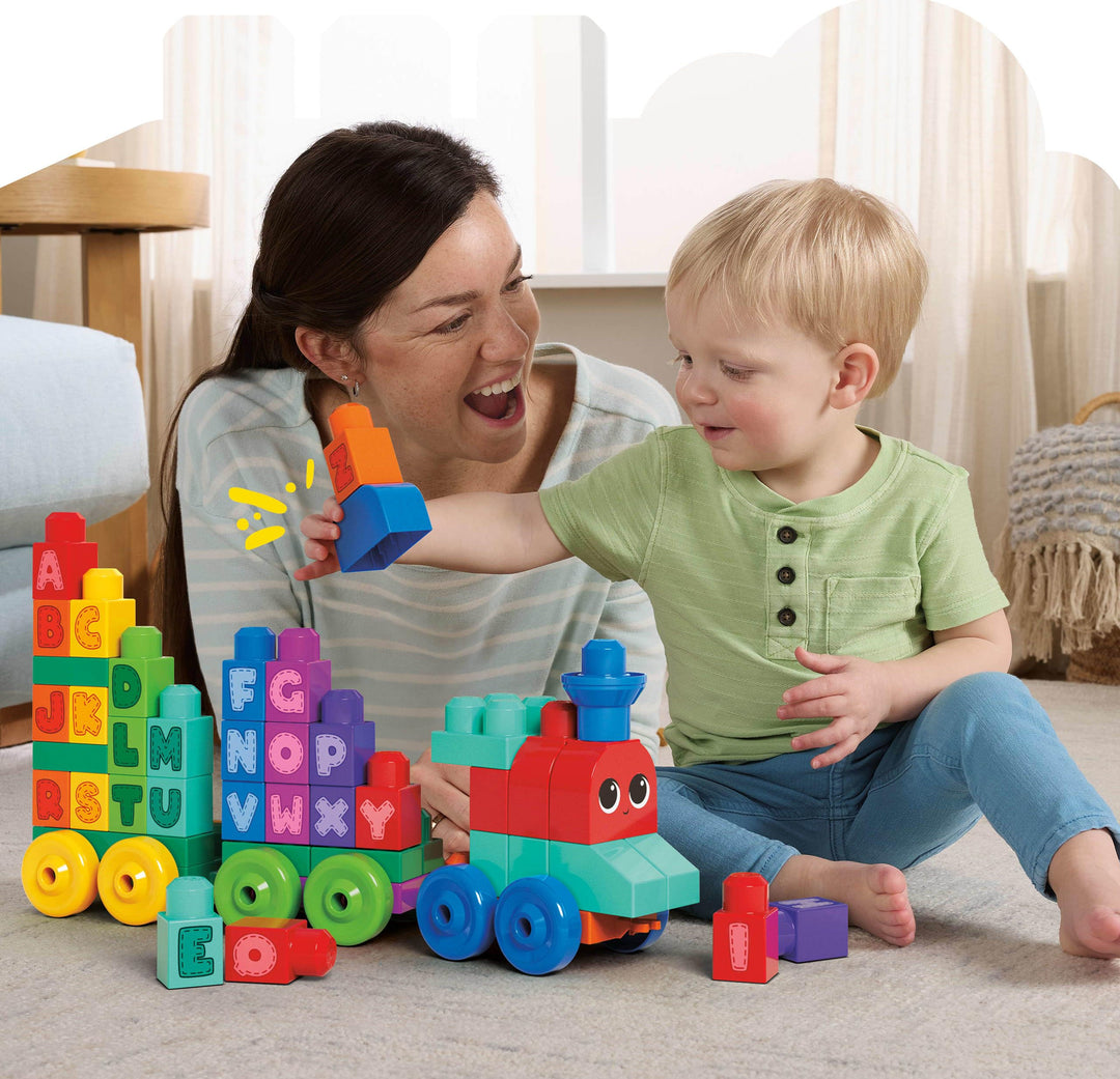 Mega Bloks Building Basics ABC Learning Train - Educational Building Set for Toddlers 1+