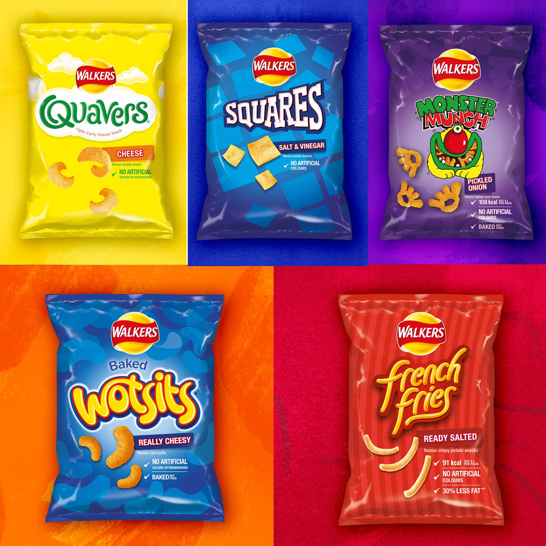 Walkers French Fries Worcester Sauce Crisps 21g - Multipack of 32