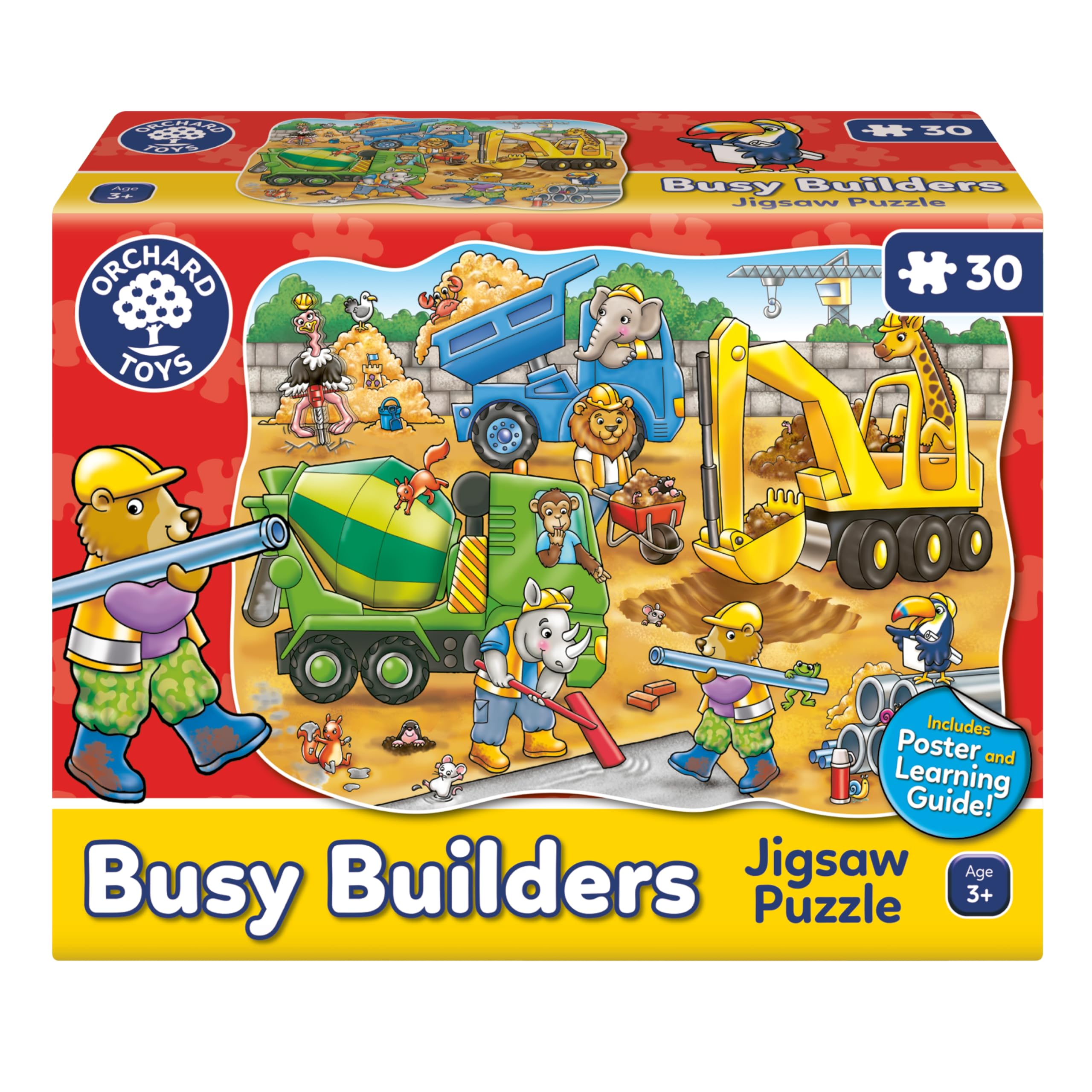 Orchard Toys Busy Builders Jigsaw Puzzle - 30-Piece Educational Construction Puzzle for Ages 3+ 7