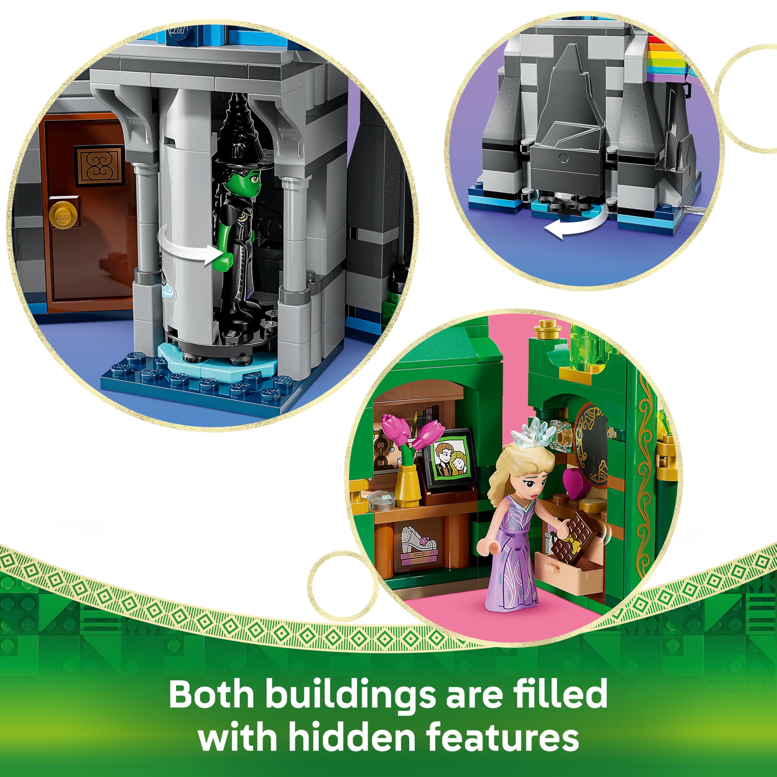 LEGO Wicked Emerald City & Kiamo Ko Castle Playset - 860-Piece Building Set for Kids 9+ 7