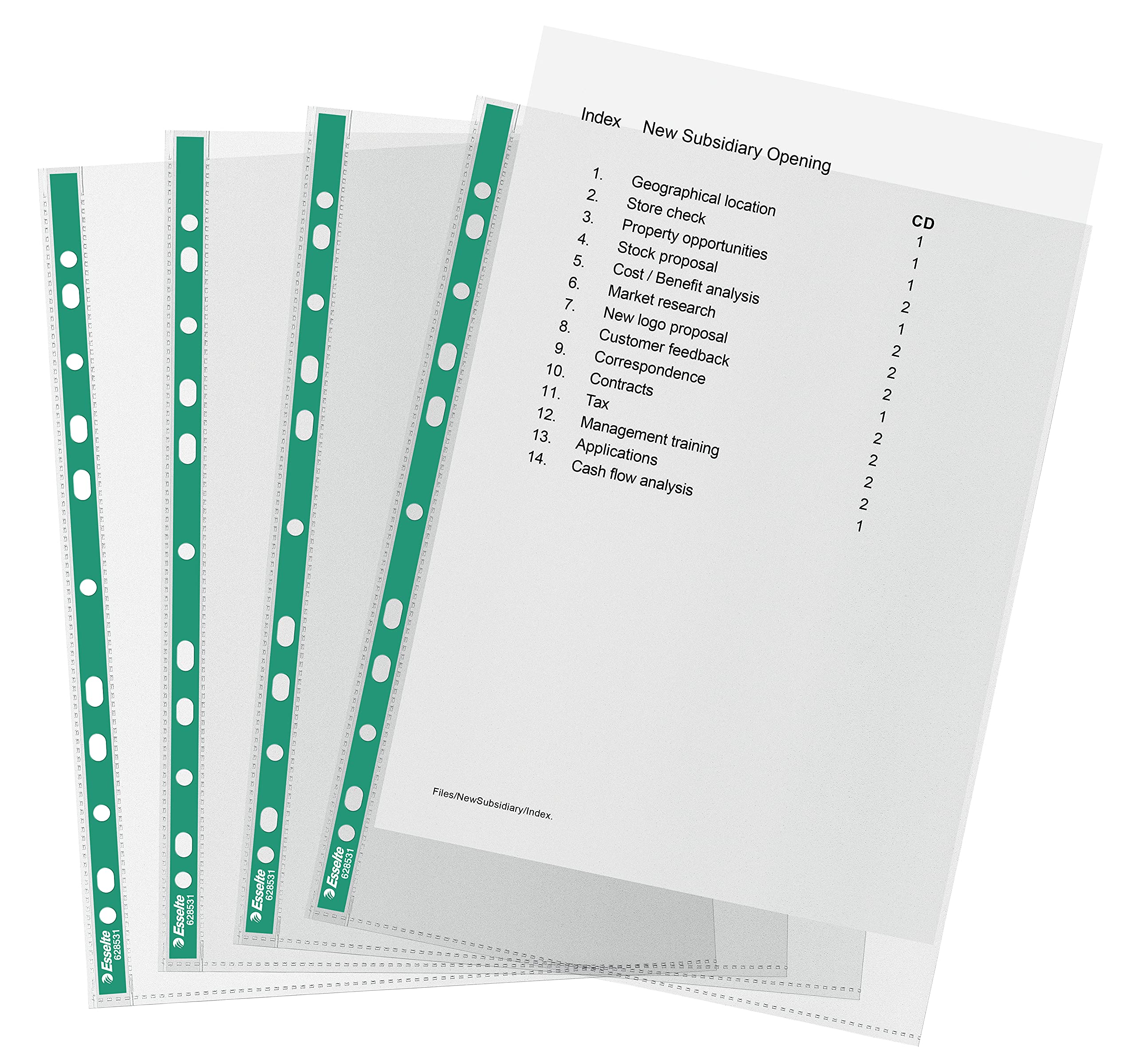 Esselte Premium Punched Pockets A4 Clear Poly Pockets - 100 Pack | 25 Sheet Capacity | 100% Recycled PP 1