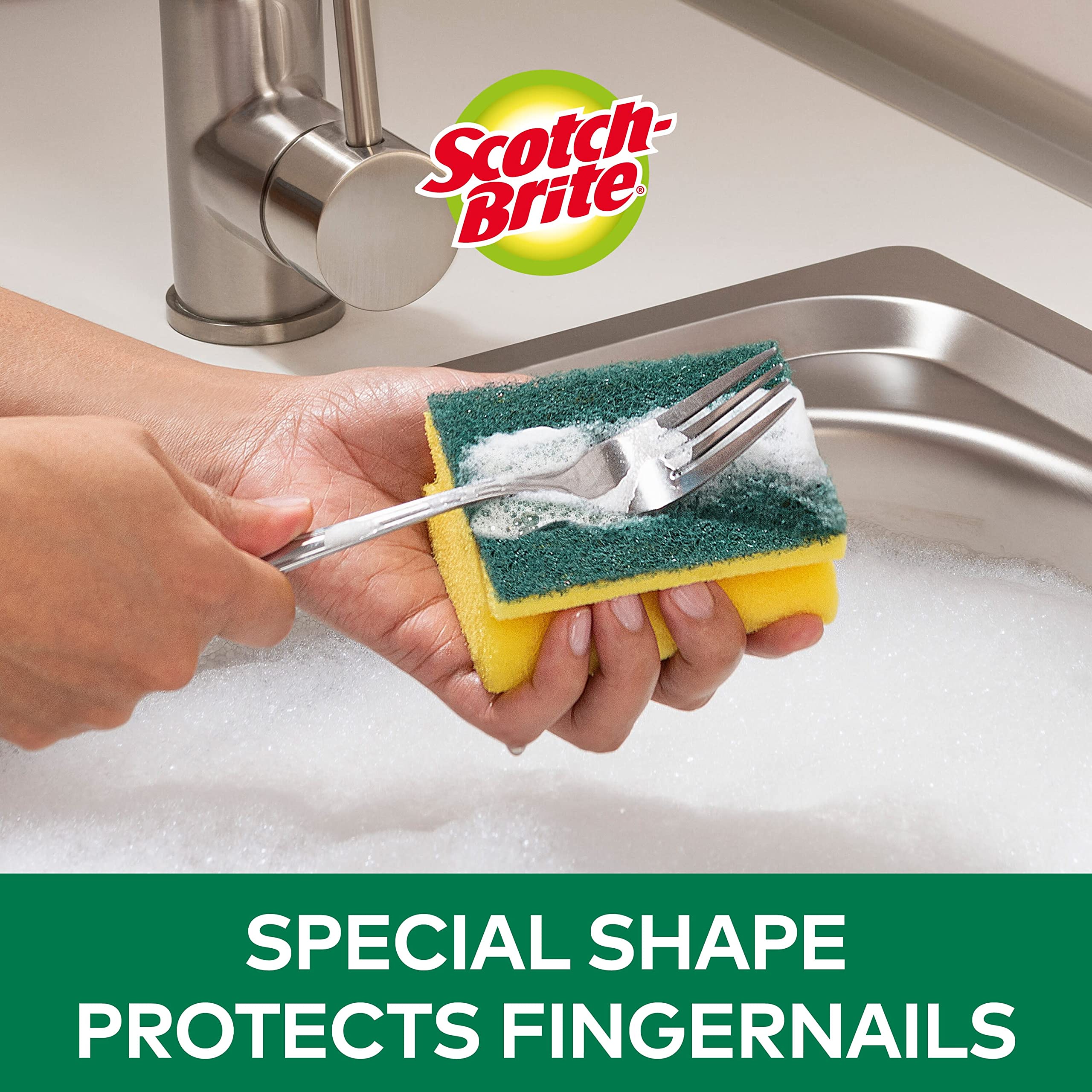 Scotch-Brite Classic Heavy Duty Scrub Sponge - Cuts Grease & Burnt-On Food | 16 Pack 5