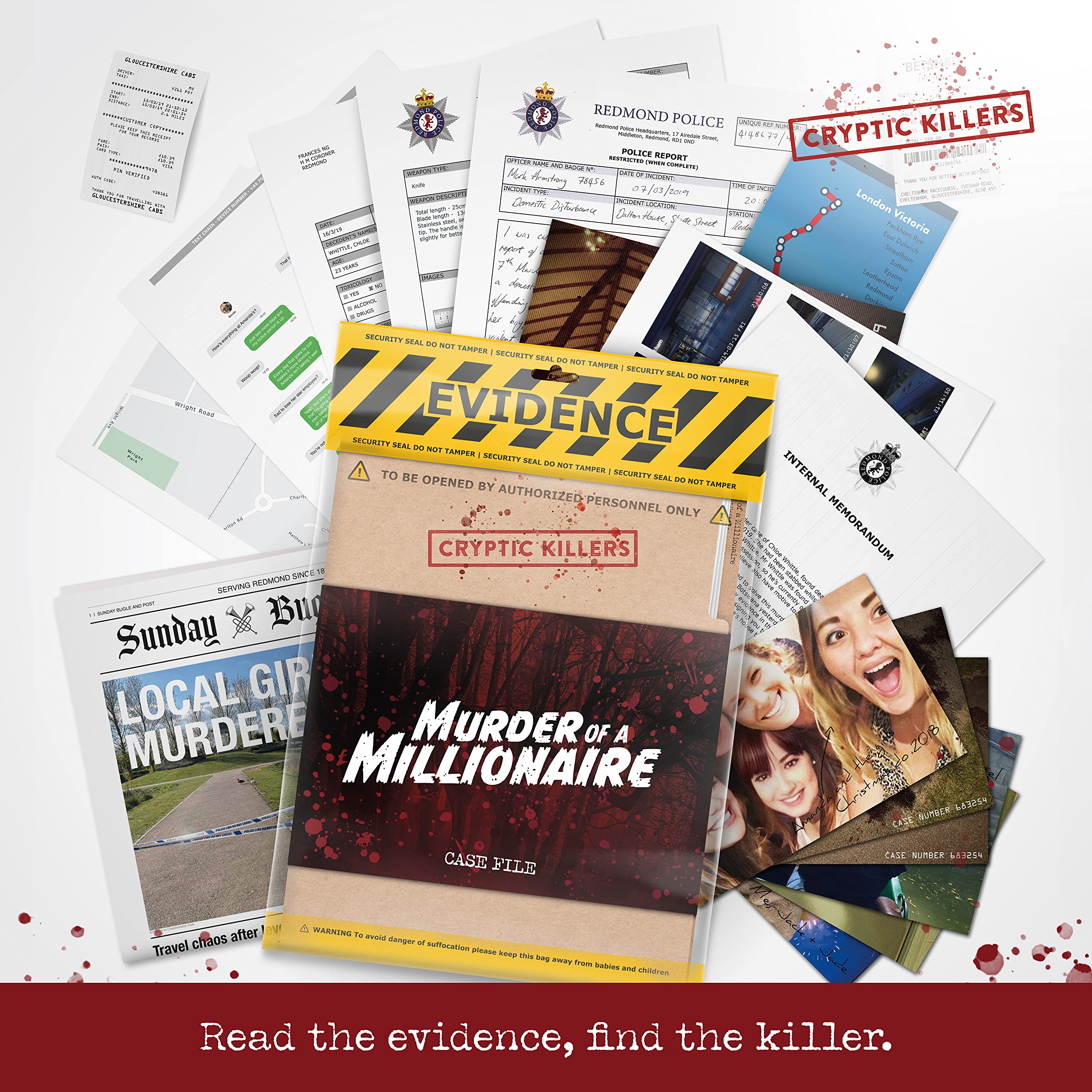 Cryptic Killers Murder of a Millionaire Cold Case File Investigation Board Game | 2 Hours Play | Difficulty 3.5/5 6