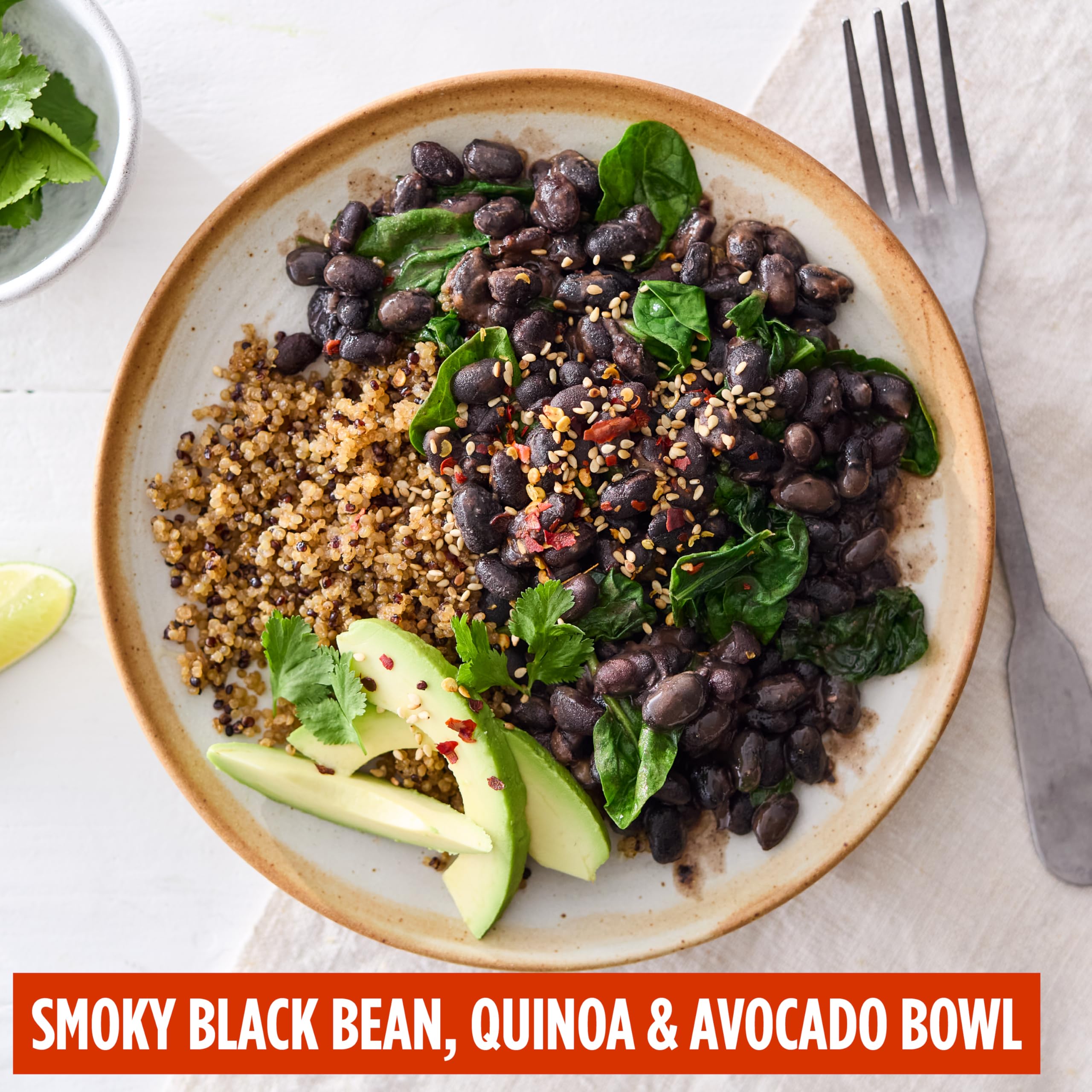 Merchant Gourmet Smoky Black Turtle Beans with Paprika & Chilli - 6 x 240g Pouches | Drain-Free 7