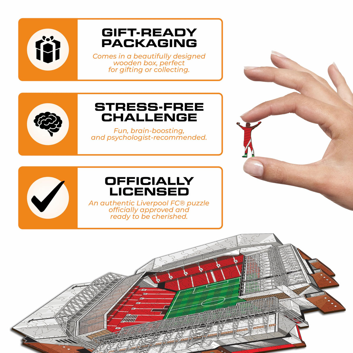 ICONIC PUZZLES Liverpool FC Anfield Stadium Wooden Jigsaw Puzzle - 500 Pieces, 14+