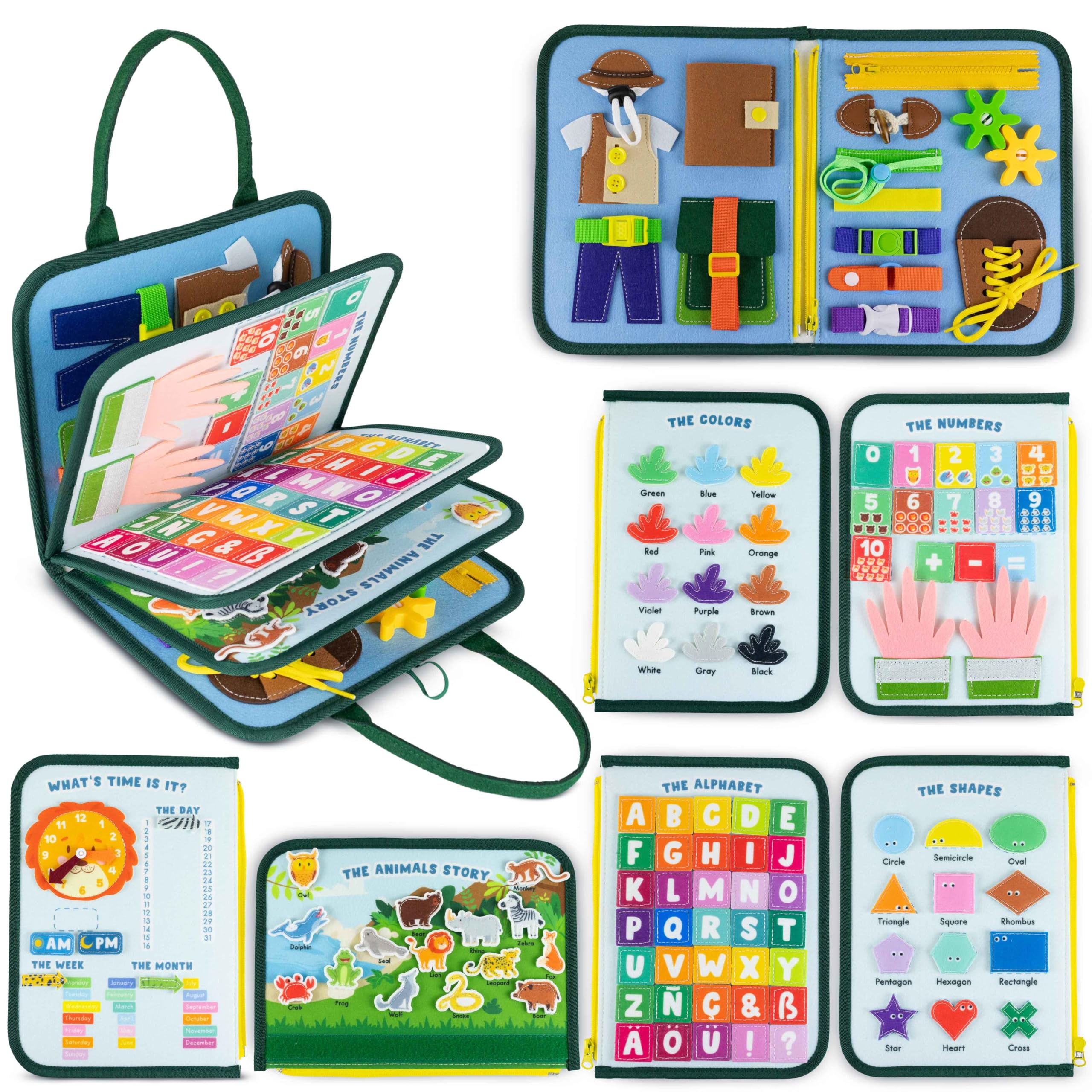 BONNYCO Busy Board for Toddlers - Montessori Educational Toy | 8 Activity Panels | Ages 10 Months+ 1