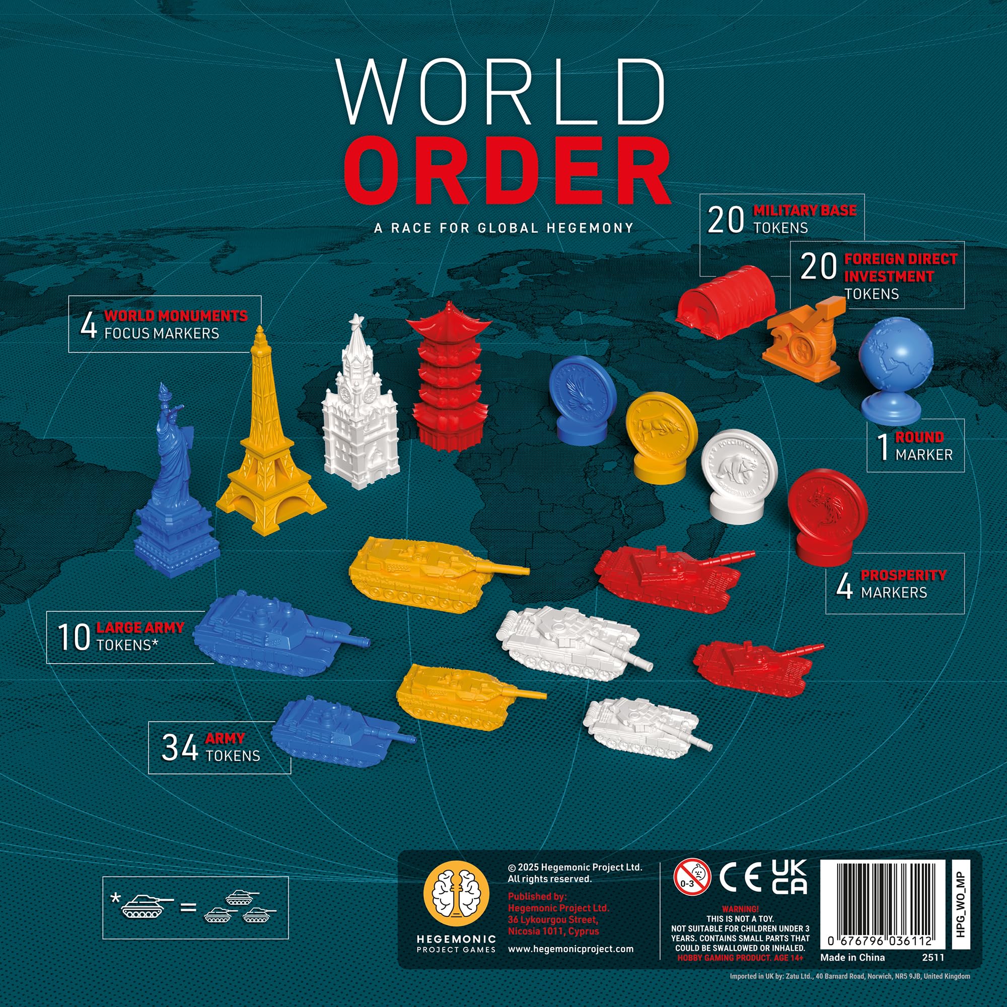 World Order Miniature Pack - 93 Collectible Pieces, 3D Printed, Board Game Accessory 3