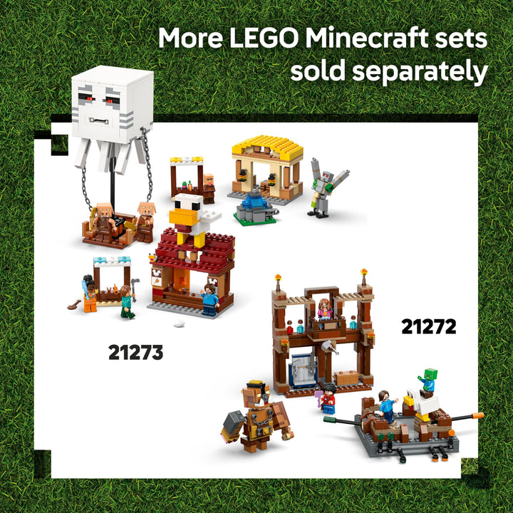 LEGO Minecraft Woodland Mansion Fighting Ring - Building Set with Steve, Garrett, Henry, Baby Zombie, Chicken Jockey, Great Hog - 491 Pieces (21272)
