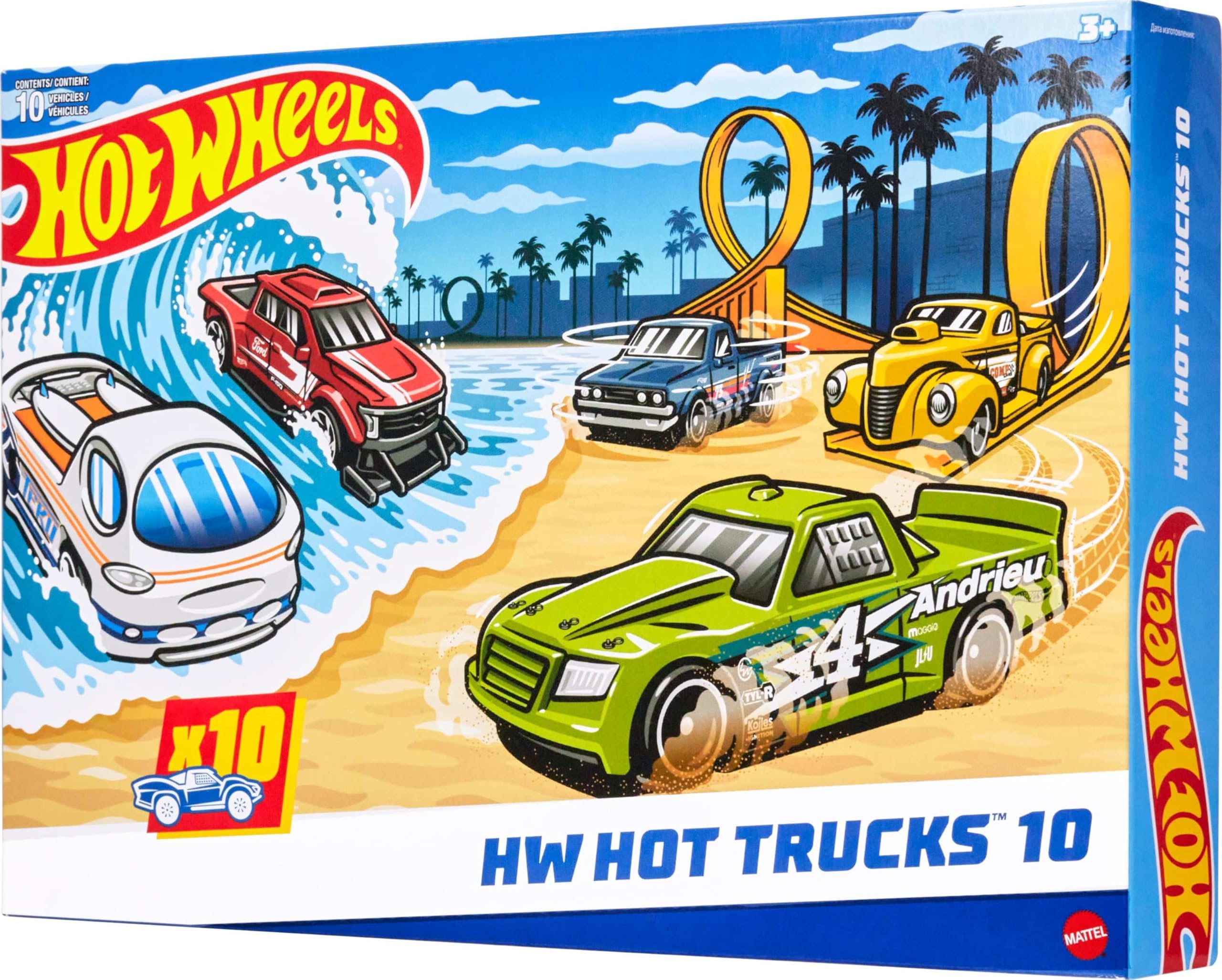 Hot Wheels Toy Trucks 10-Pack - Die-Cast 1:64 Scale Vehicles for Kids 3+ 1