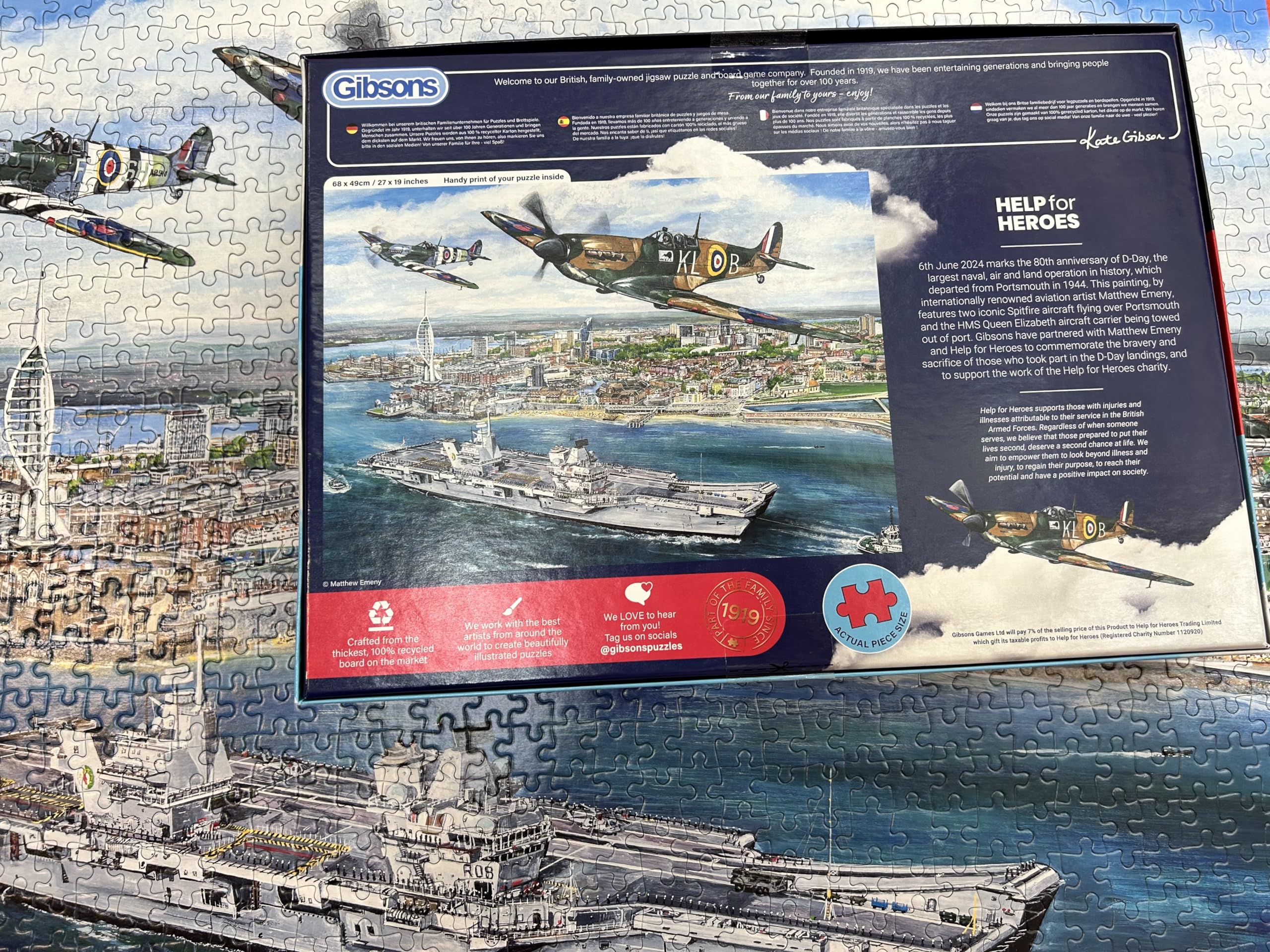 Gibsons Portsmouth Flypast 1000 Piece Jigsaw Puzzle for Adults | Historic D-Day Tribute 8