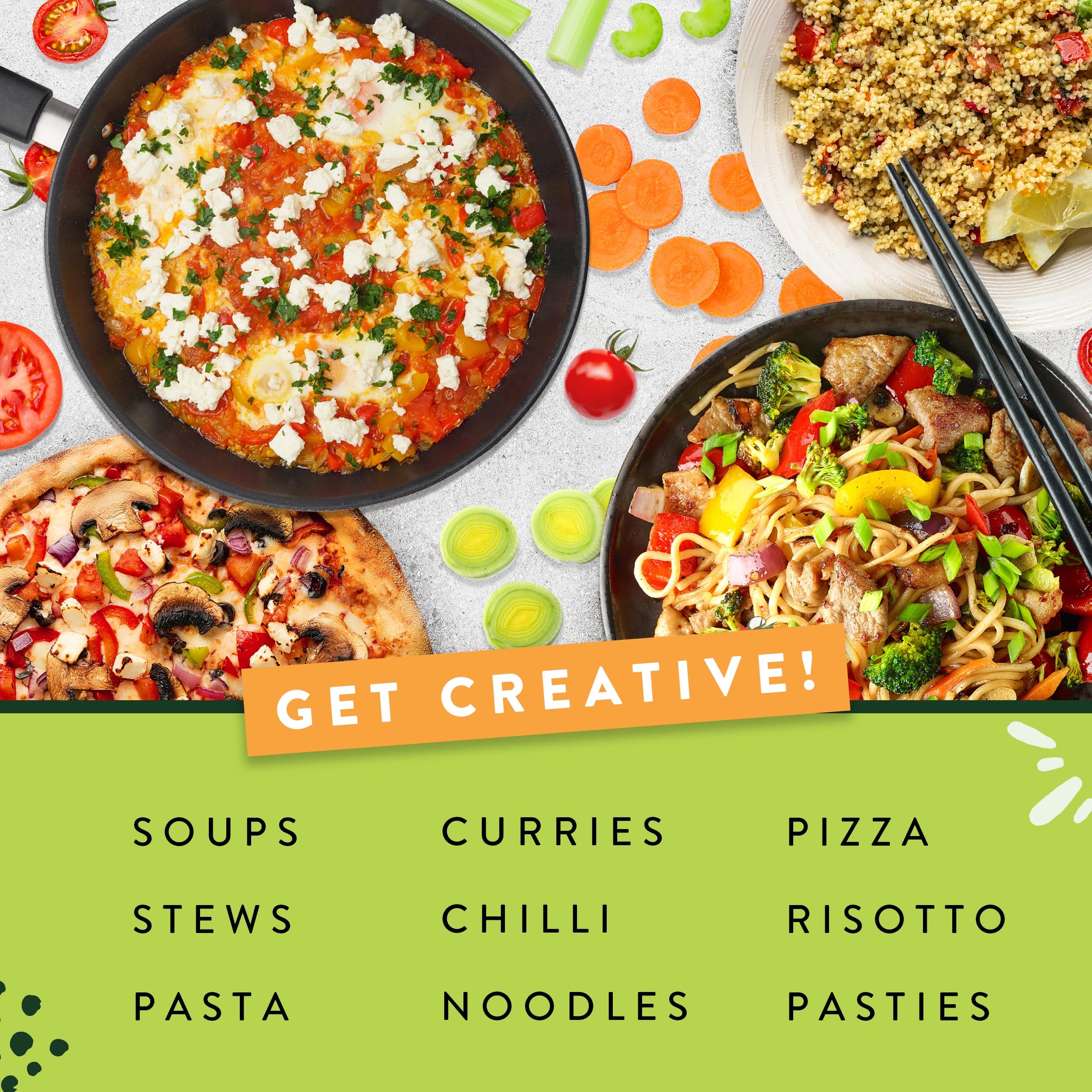 JustIngredients - Mixed Vegetables 500g Dried Veg Mix, Dehydrated Organic Vegetable Blend 4