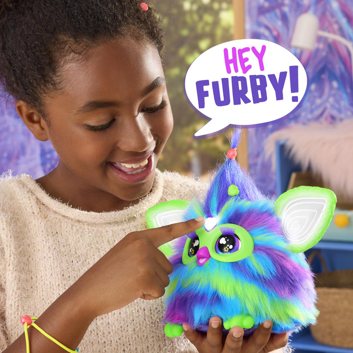 Furby Galaxy Glow in the Dark Interactive Plush Toy - English Version, 6+ Years