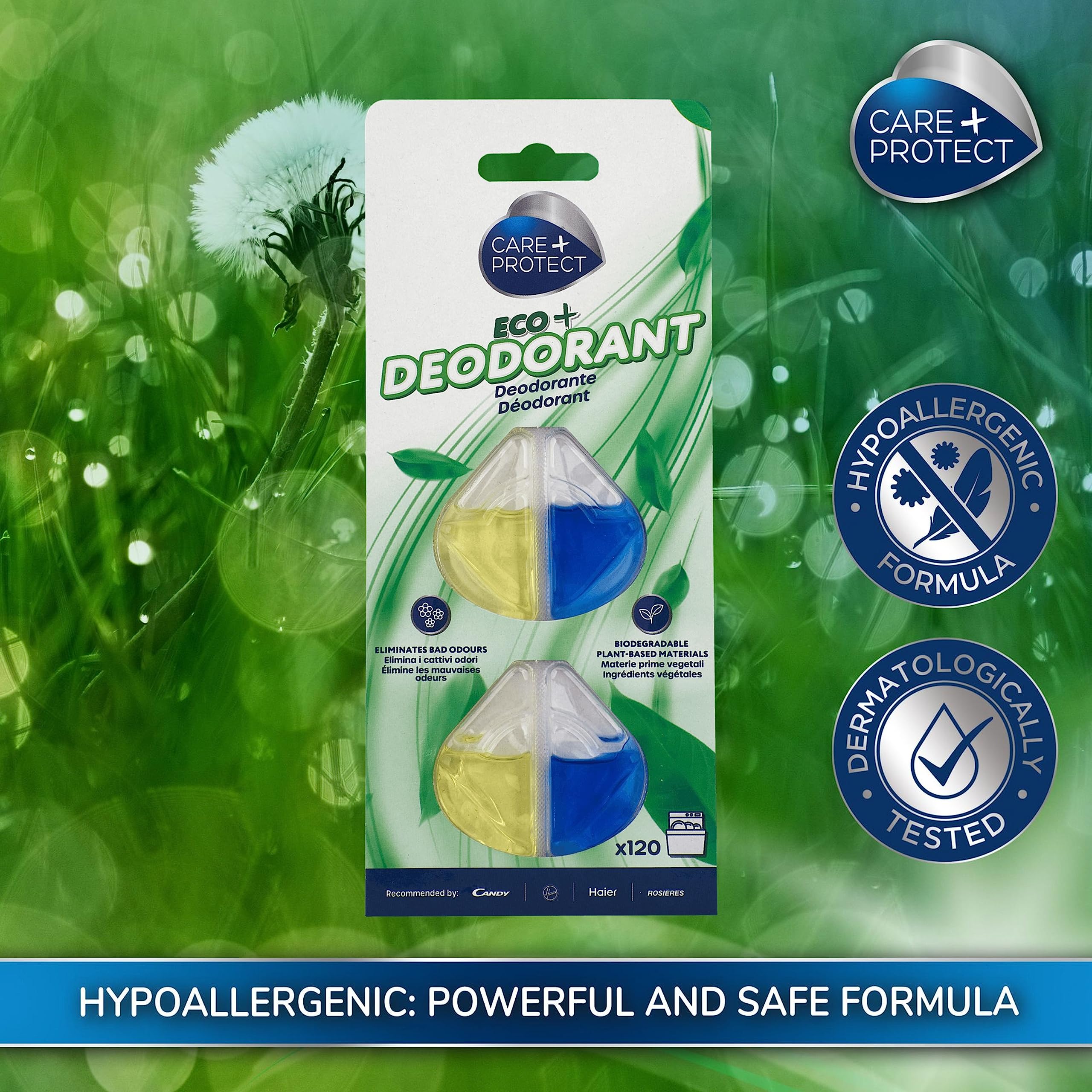 CARE + PROTECT ECO+ Dishwasher Deodorant - Lemon Scent | 3 Shells | Up to 120 Washes 6