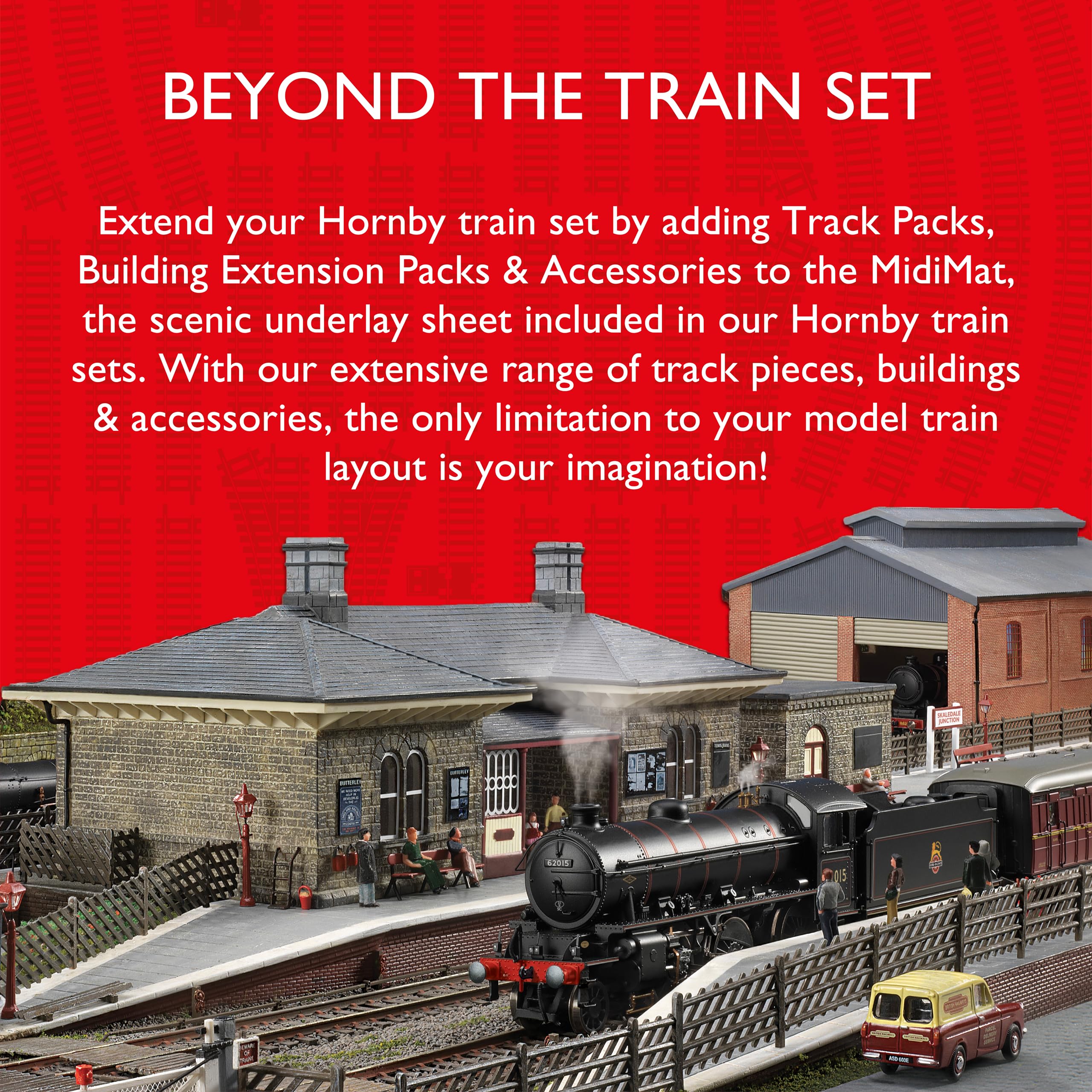 Hornby R601 OO Gauge Double Straight Track - Extra Track Pieces for Model Railway Sets, Model Train Track Pieces - Scale 1:76, Black 3