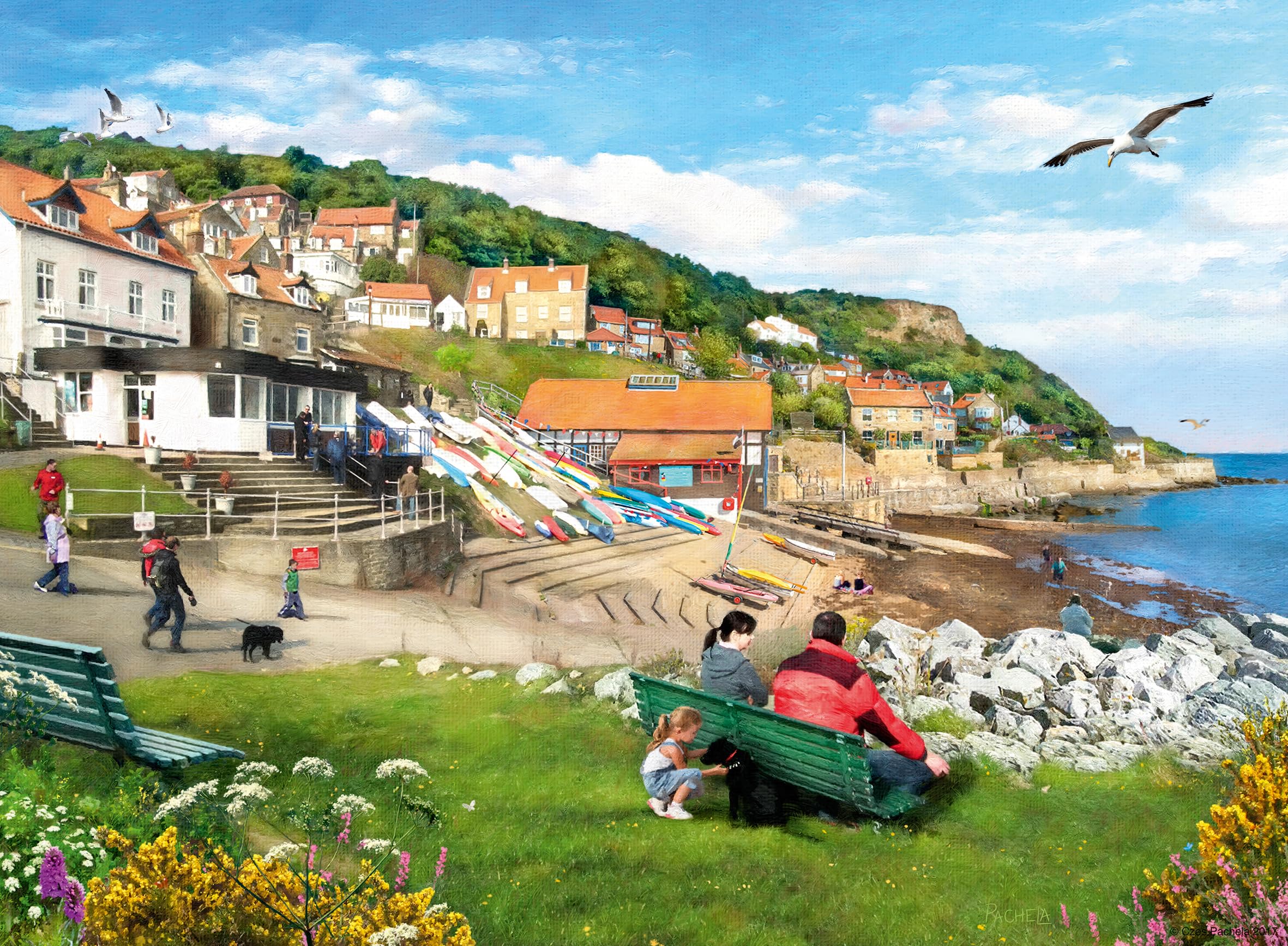 Ravensburger Picturesque Landscapes No. 1 Jigsaw Puzzle - 1000 Pieces, Yorkshire Whitby & Runswick Bay