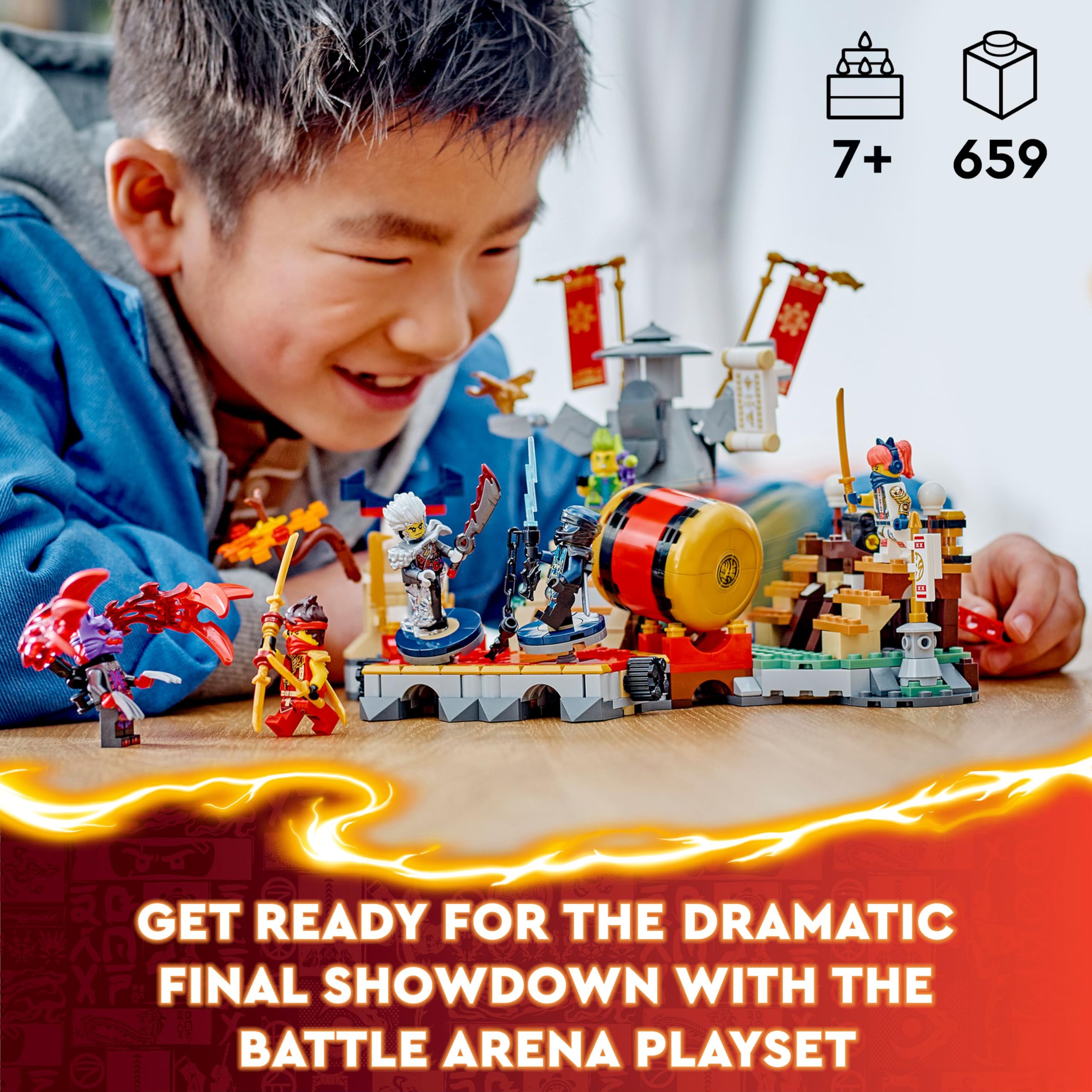 LEGO NINJAGO Tournament Battle Arena Set 71818 | 6 Minifigures including Jay & Kai | Ages 7+