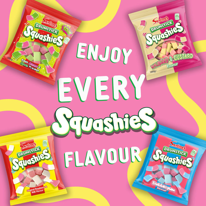 Swizzels Rhubarb and Custard Squashies - Chewy Sweets (120g)