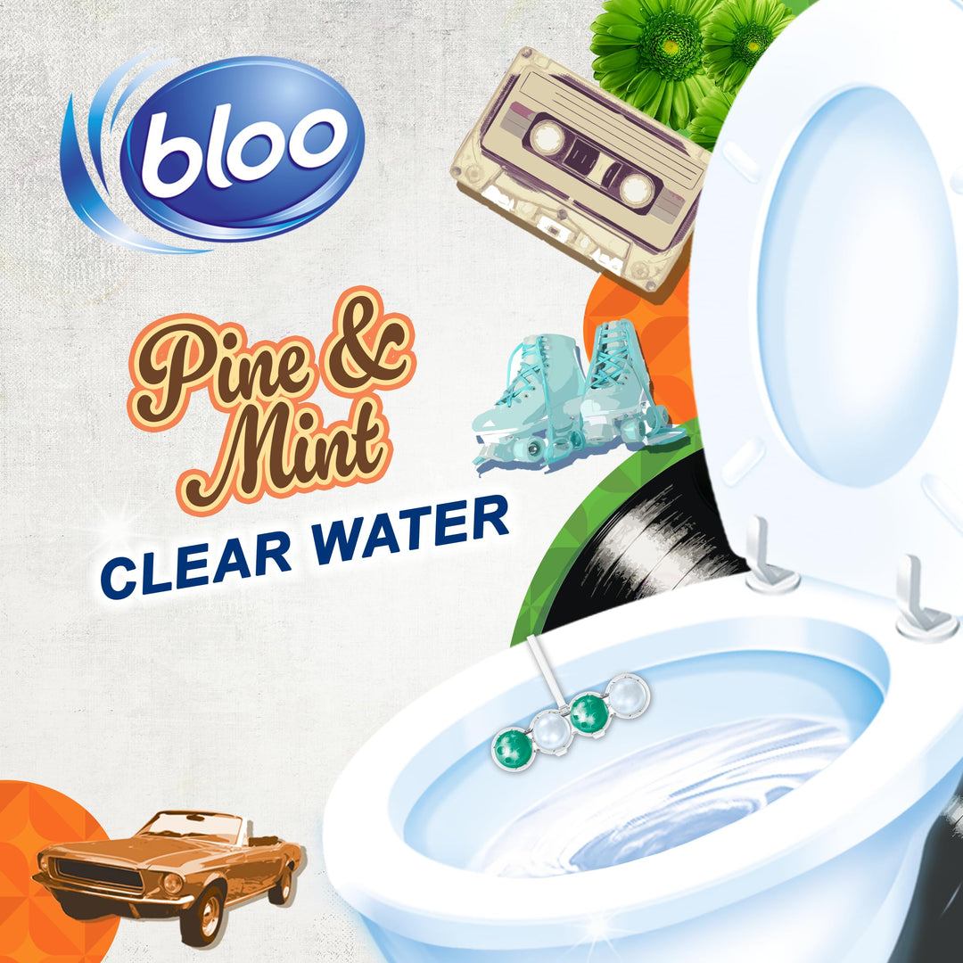 Bloo - Toilet Rim Block Retro Pine (50g) with Pine & Mint Scent