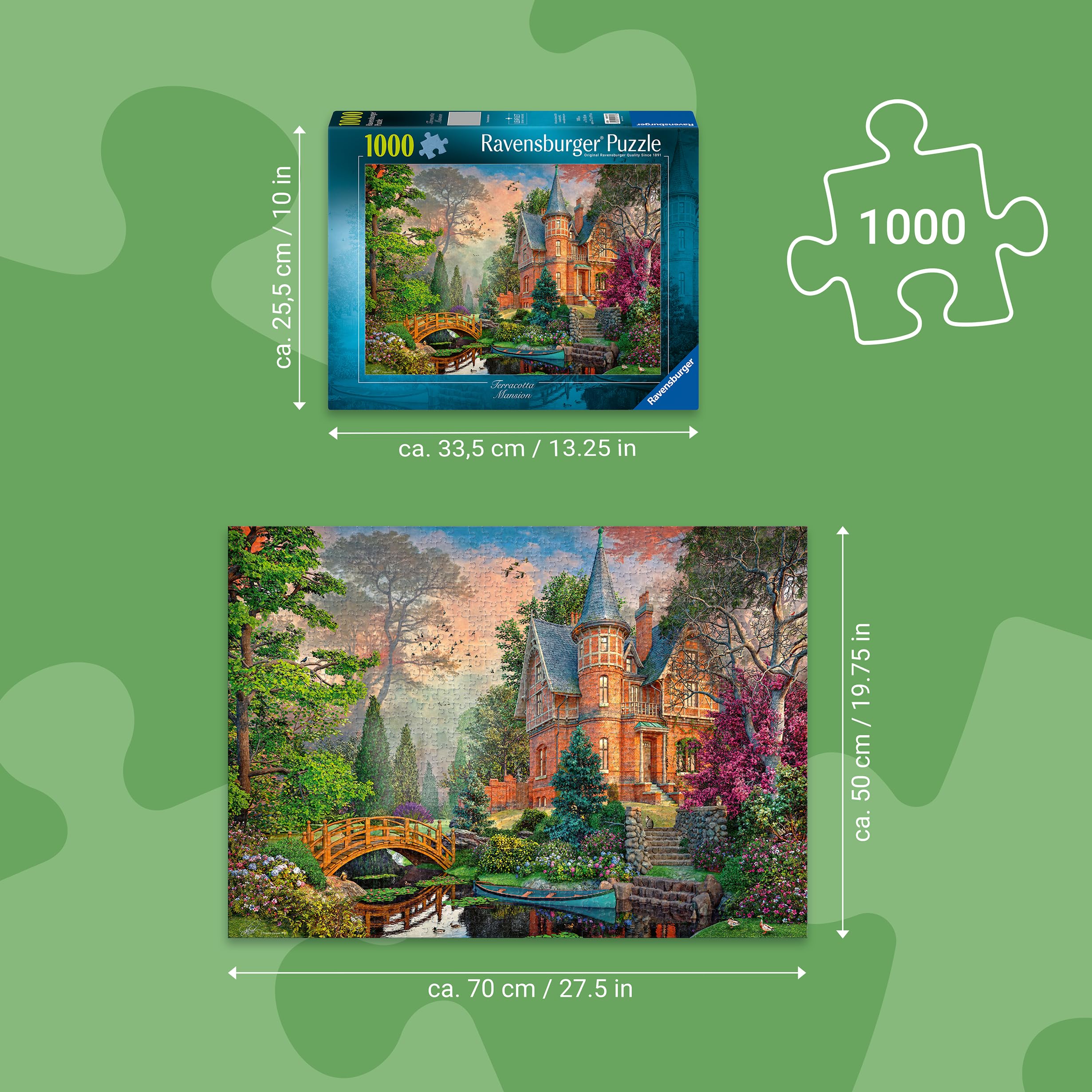 Ravensburger Terracotta Mansion Jigsaw Puzzle - 1000 Pieces | 70x50cm Finished Size 3