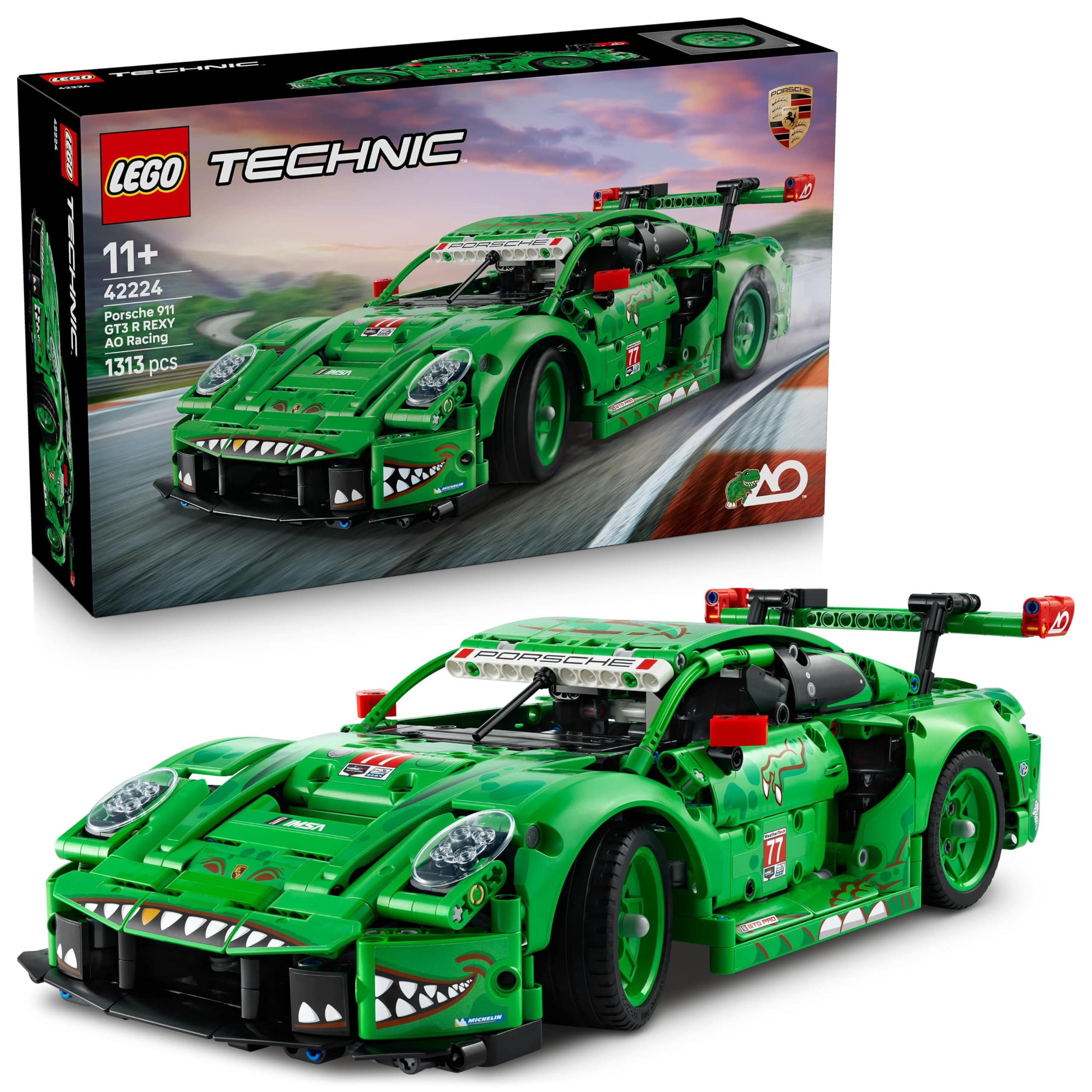 LEGO Technic Porsche 911 GT3 R REXY AO Racing Car 42224 Building Set for Ages 11+ 1