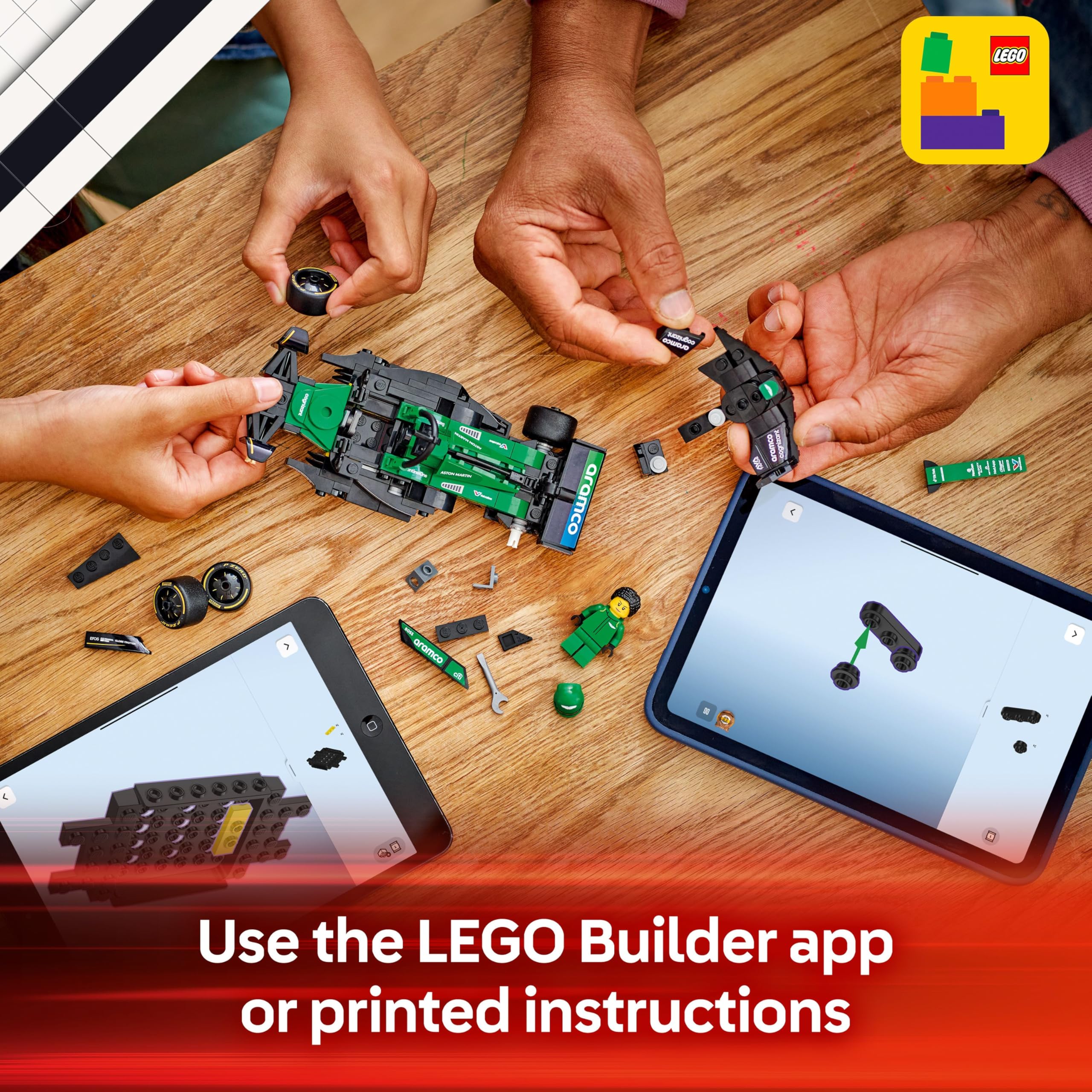 LEGO Speed ​​Champions Aston Martin Aramco F1 AMR24 Rennwagen-Spielzeug – Bauset mit Fahrer-Minifigur für Kinder ab 10 Jahren 16