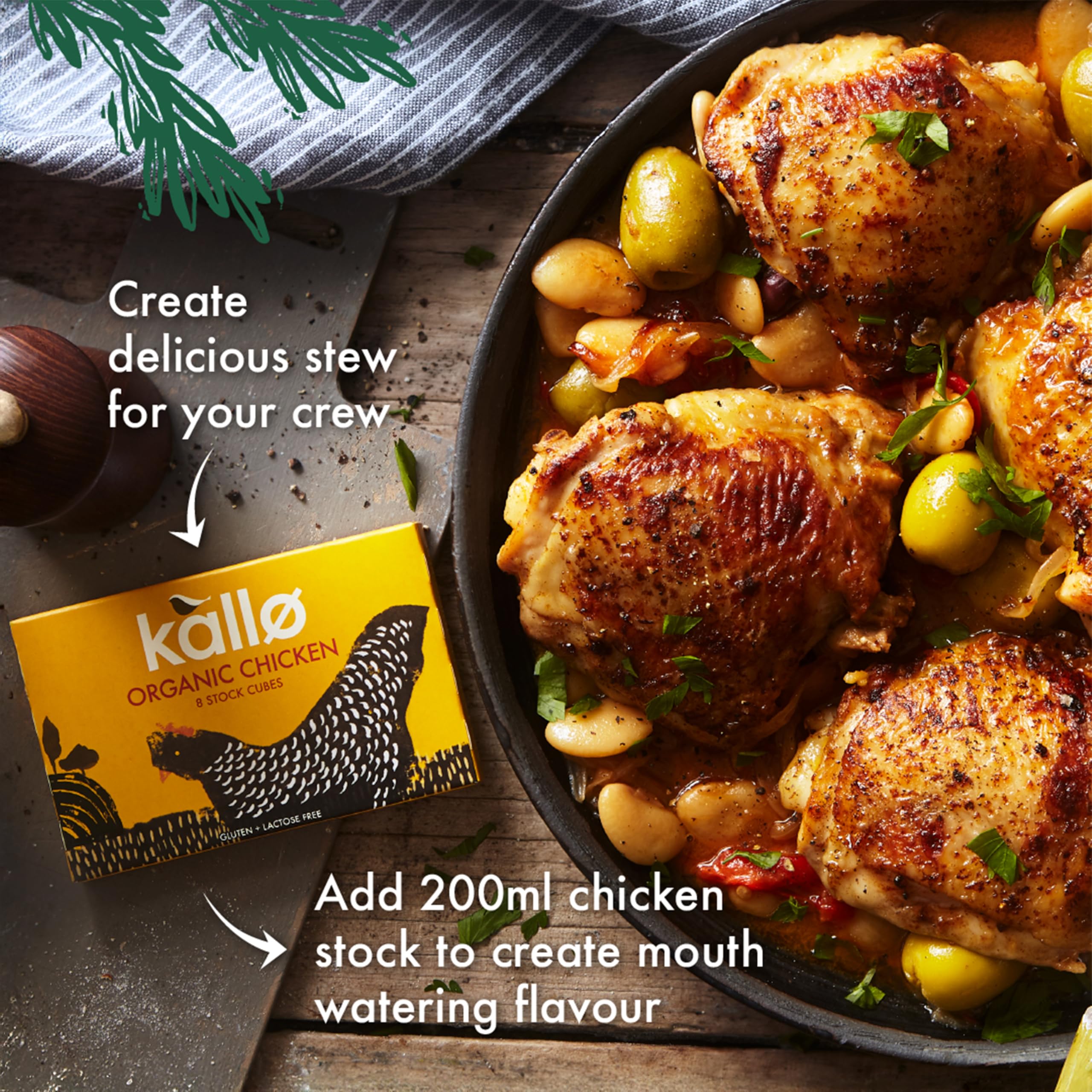 Kallo Organic Chicken Stock Cubes, Gluten Free & Coeliac Friendly, 96-Pack (12 x 8) 7