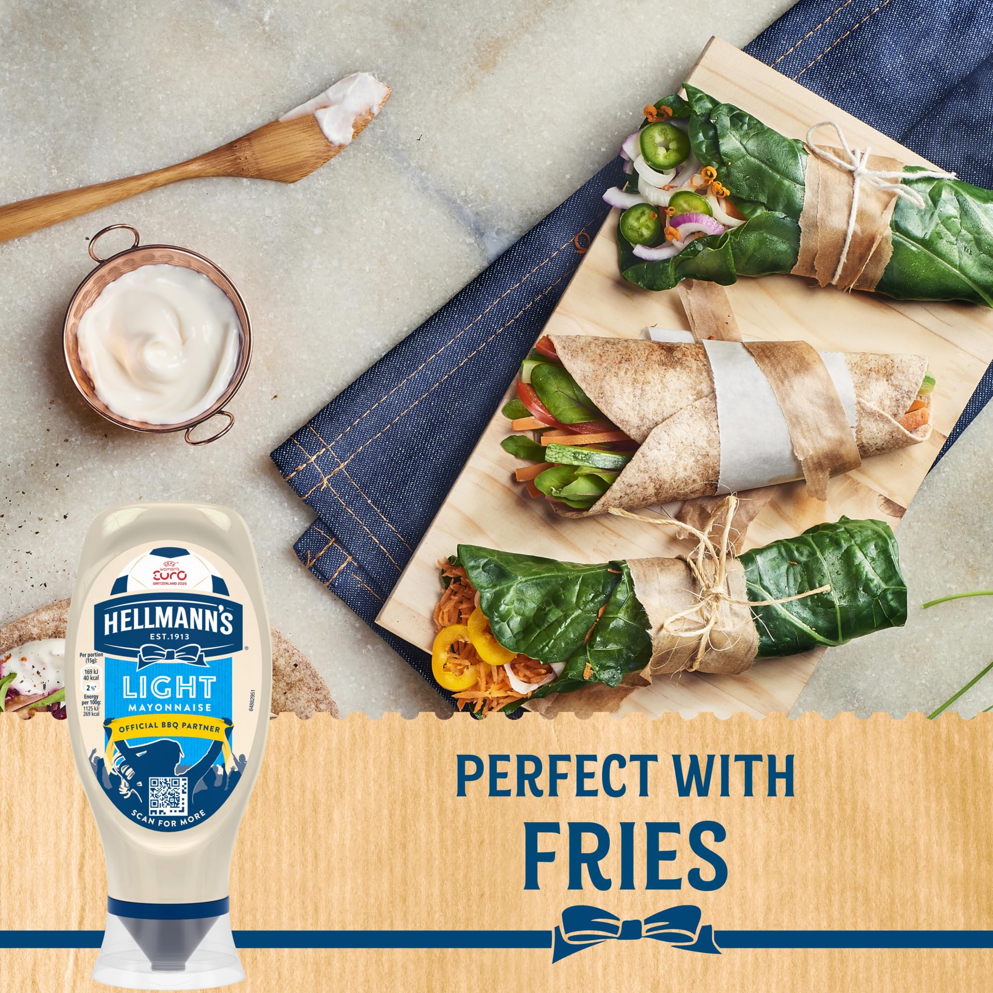 Hellmann's UEFA WOMEN'S EURO 2025* Limited Edition Light Mayonnaise Squeeze Bottle 6