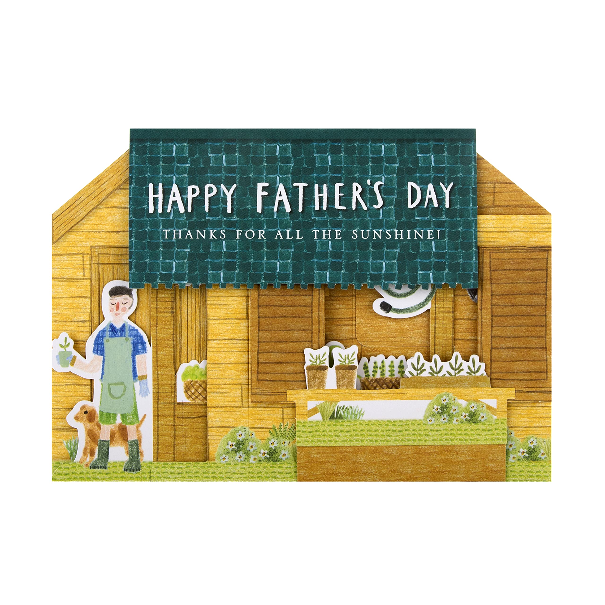 Hallmark 3D Pop Up Garden Shed Father's Day Card | FSC Certified 3