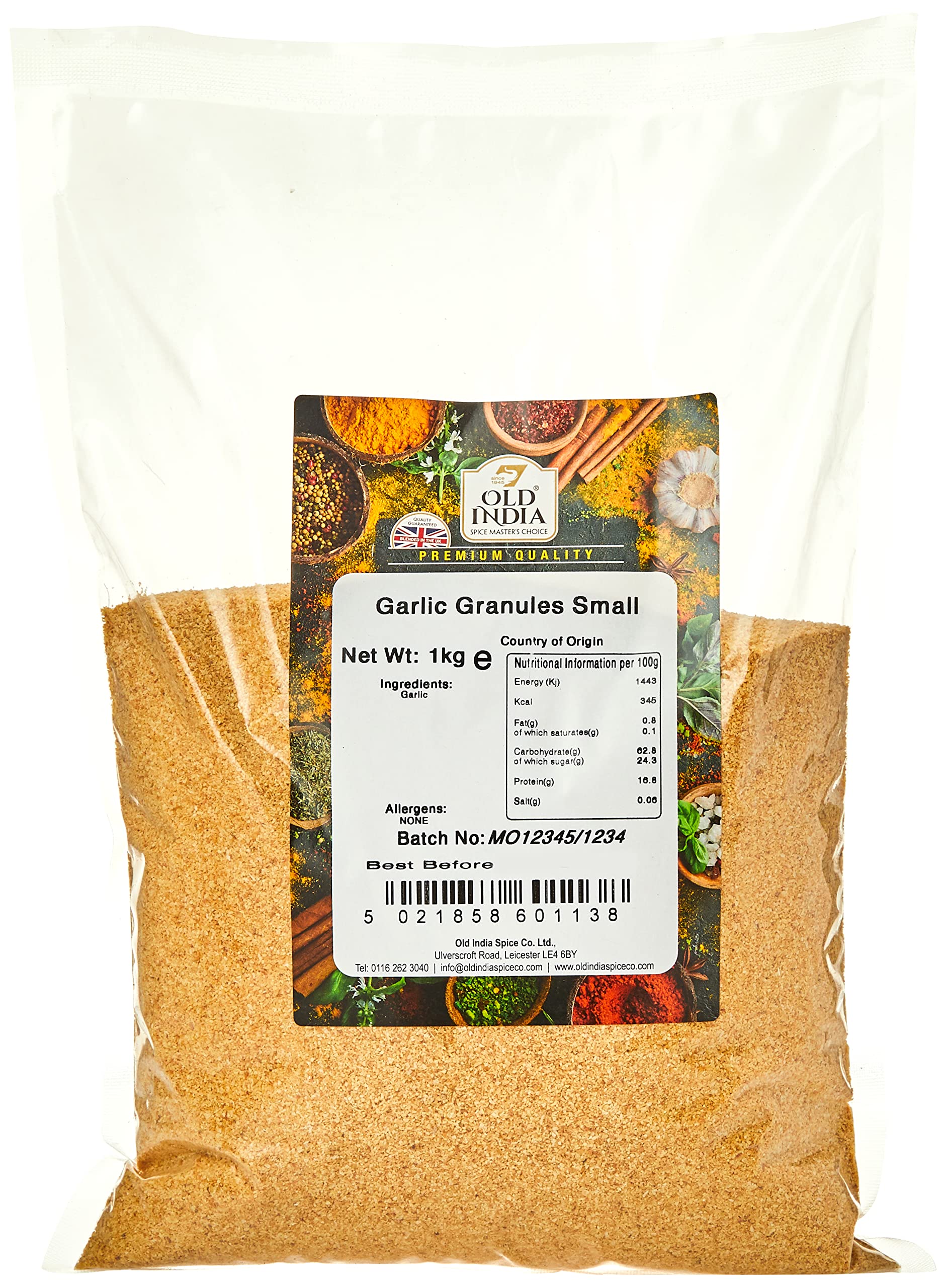 Old India Garlic Granules - 1 kg Natural Additive & GMO Free Seasoning