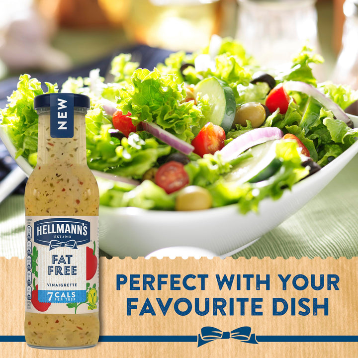 Hellmann's Fat Free Vinaigrette Vegan Salad Dressing - 200g Glass Bottle