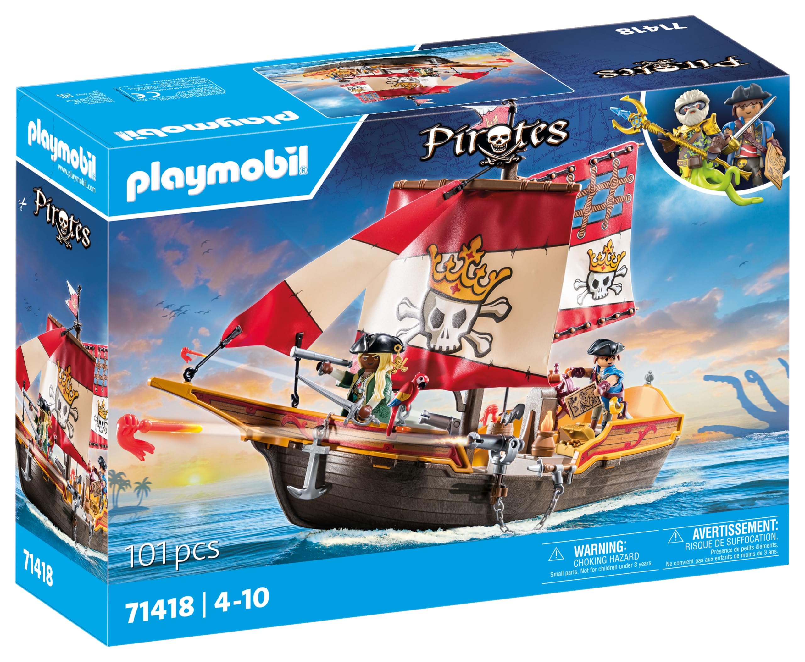 Playmobil Pirates: Small Pirate Vessel 71418 | 101 Pieces | Ages 4+ 1